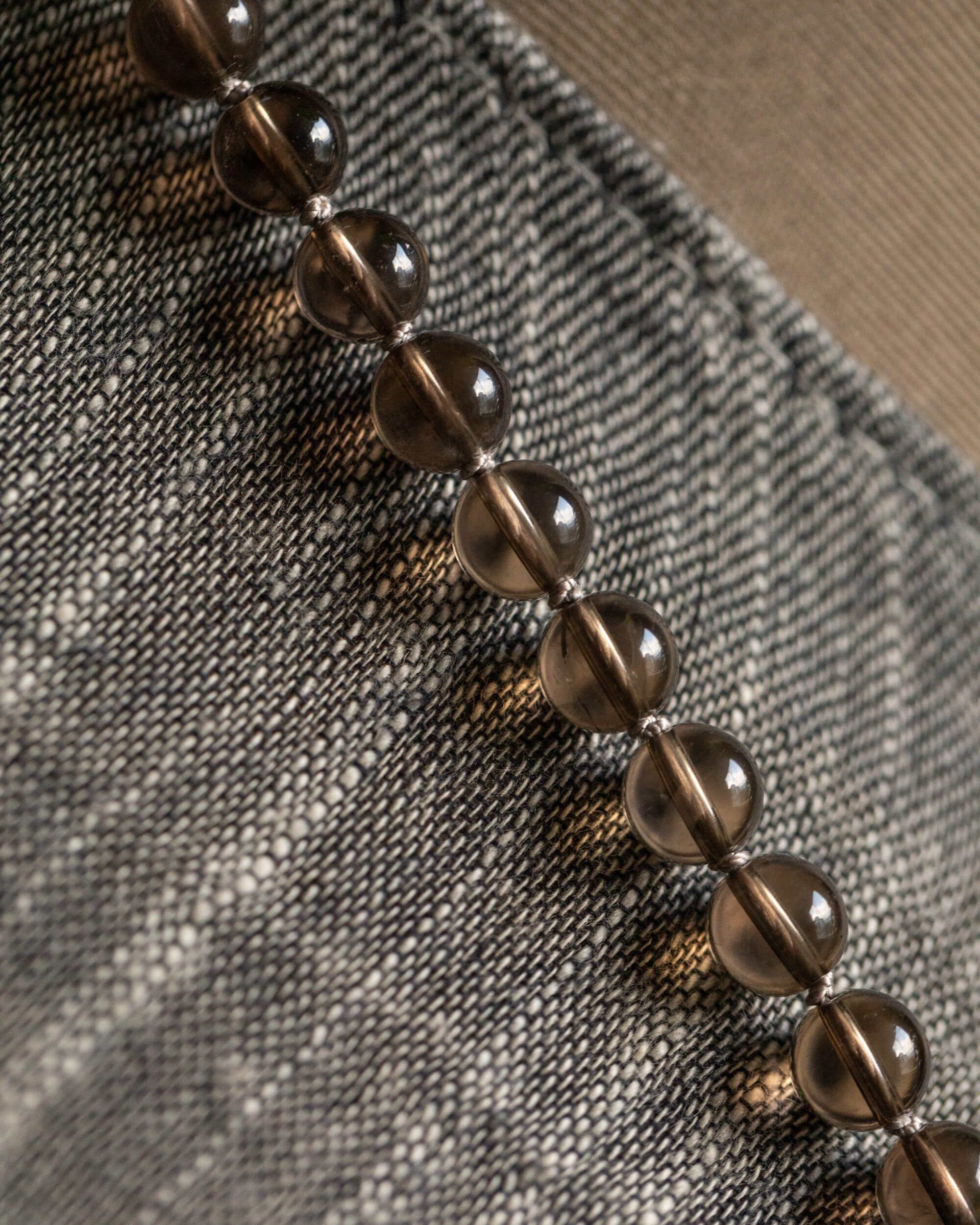 Japa Mala de Cuarzo Ahumado (8 mm)