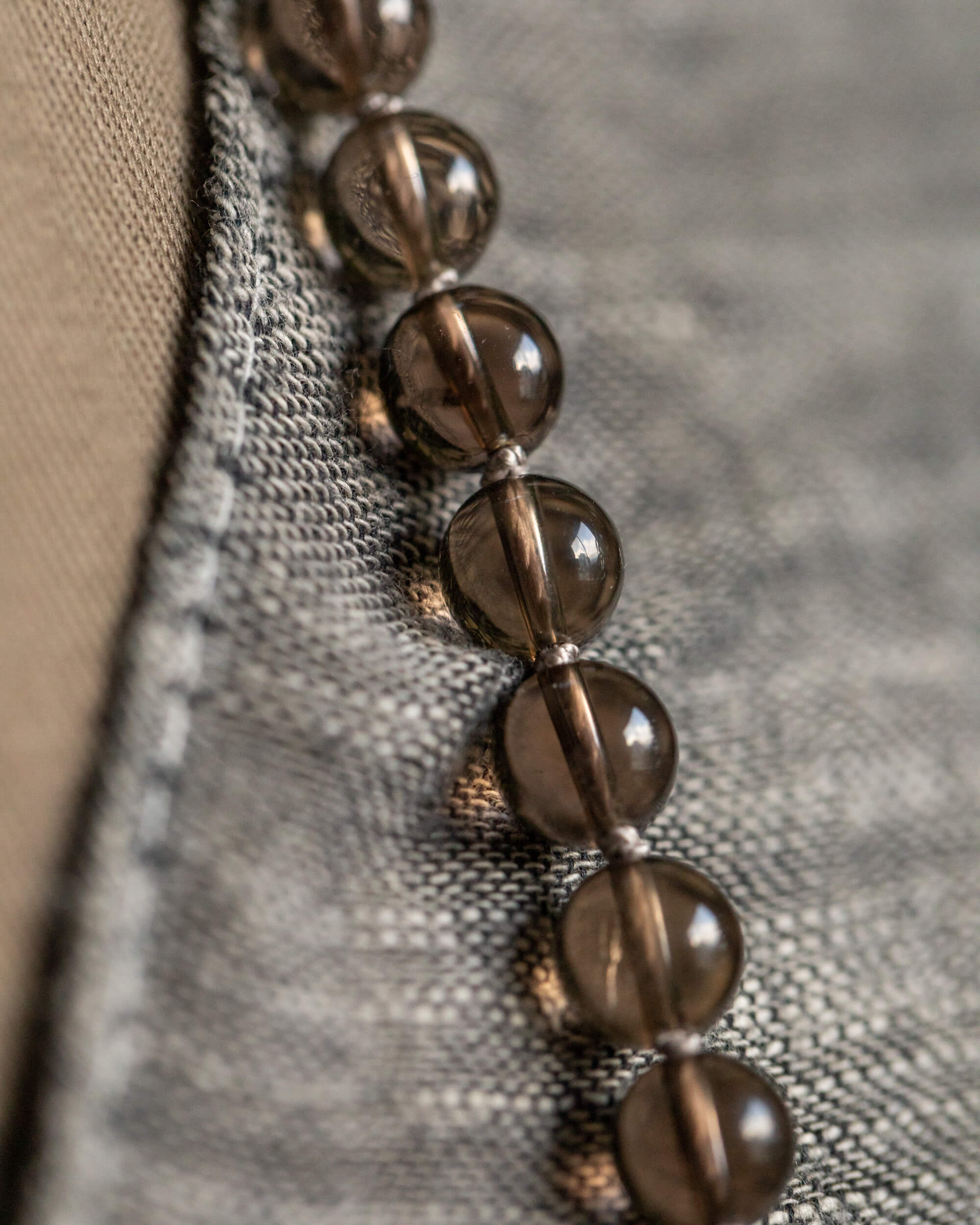 Japa Mala de Cuarzo Ahumado (8 mm)