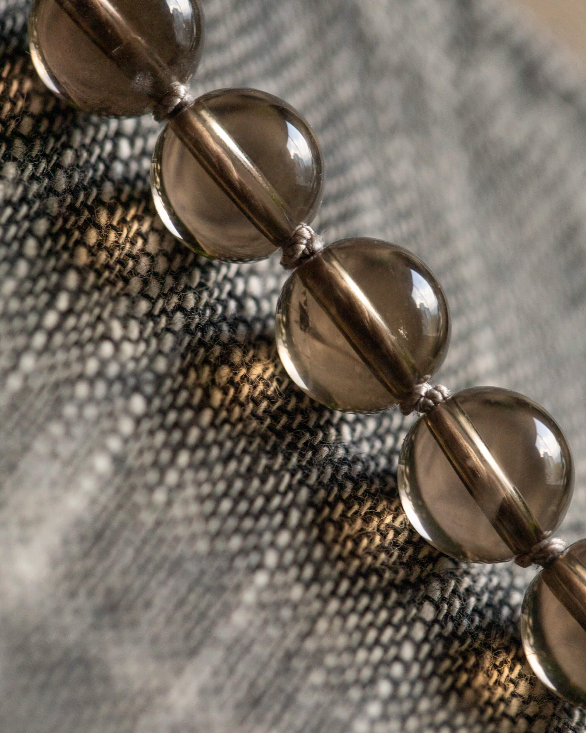 Japa Mala de Cuarzo Ahumado (8 mm)