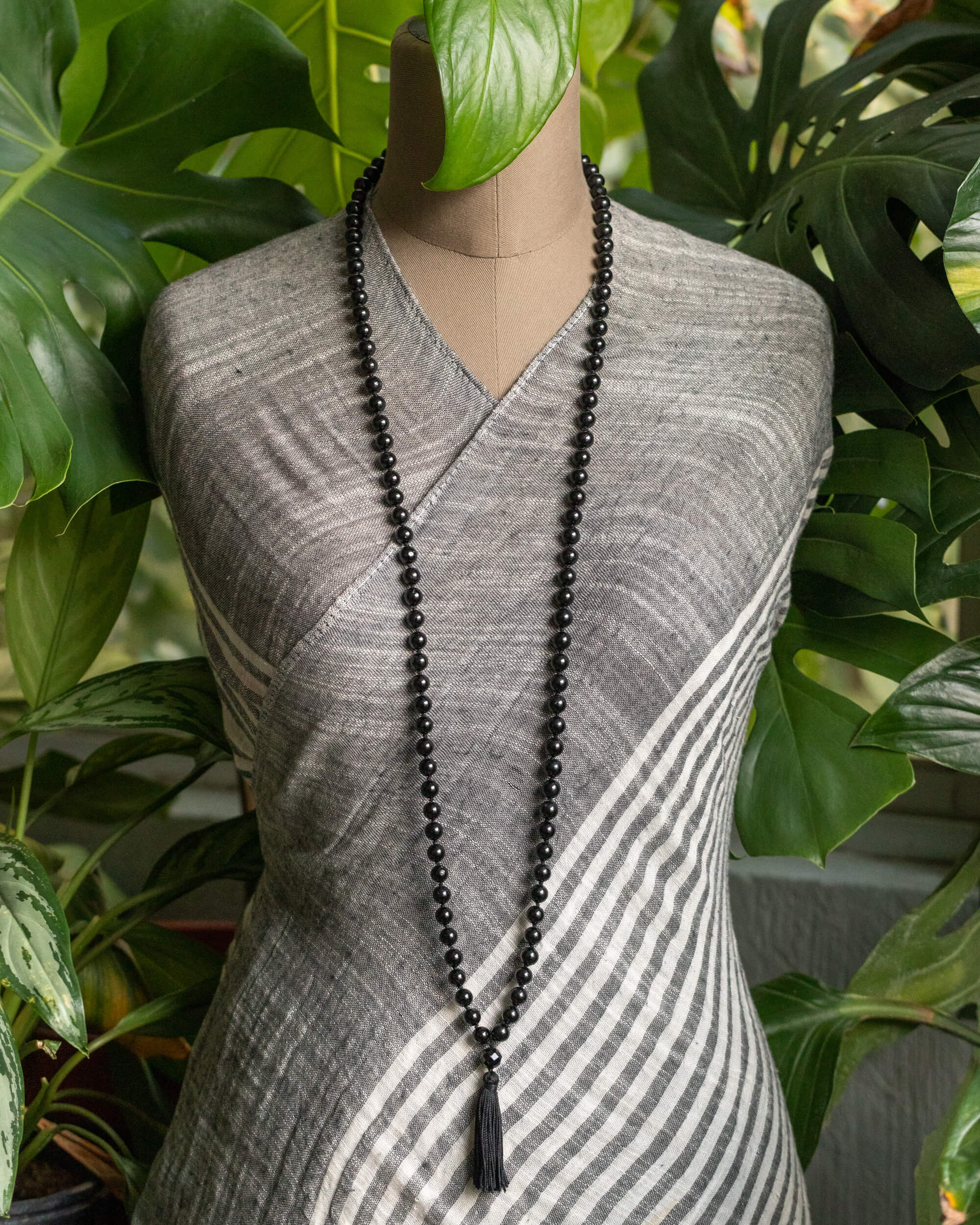 Japa Mala de Turmalina Negra (8 mm)