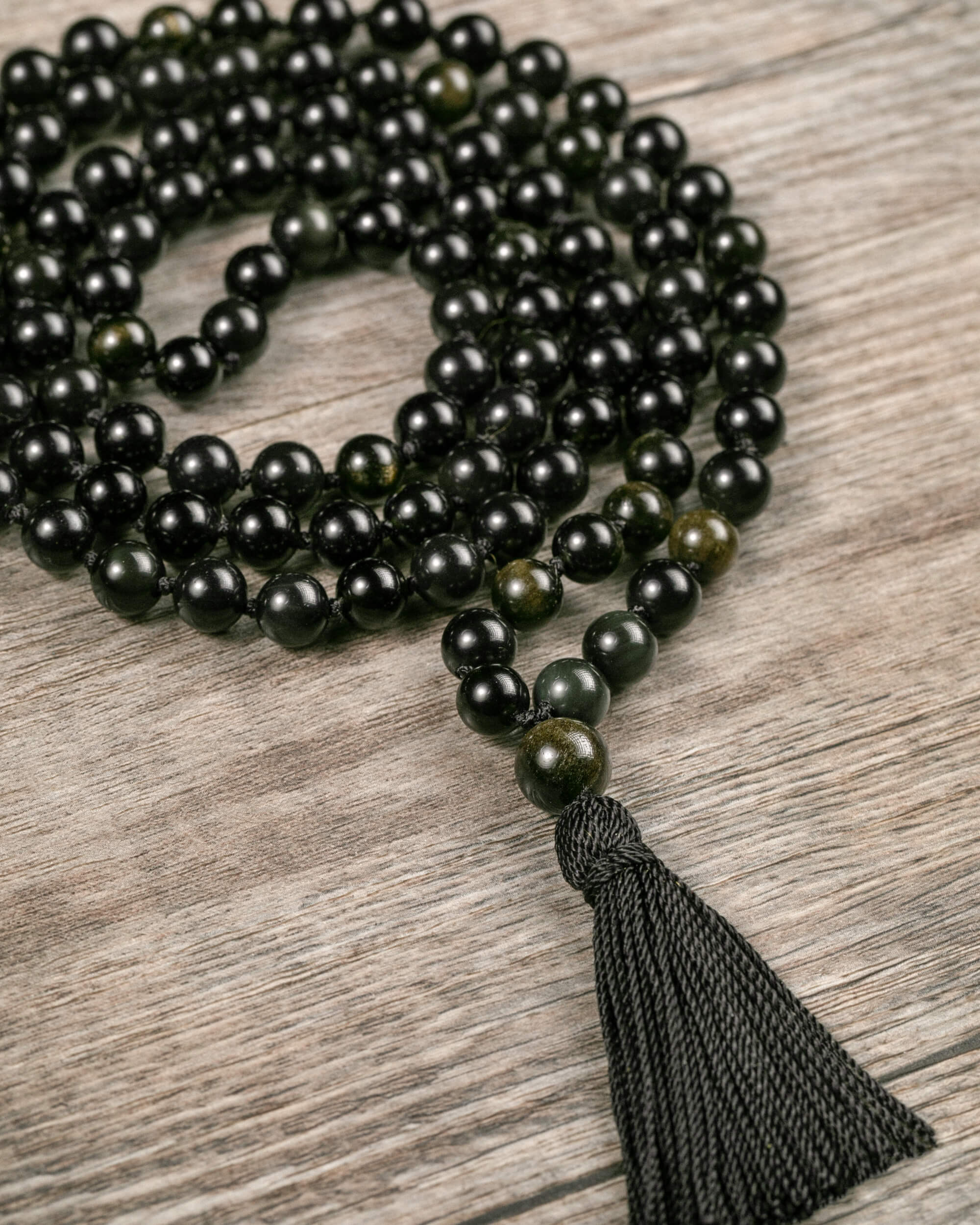 Japa Mala de Obsidiana Dorada (8 mm)