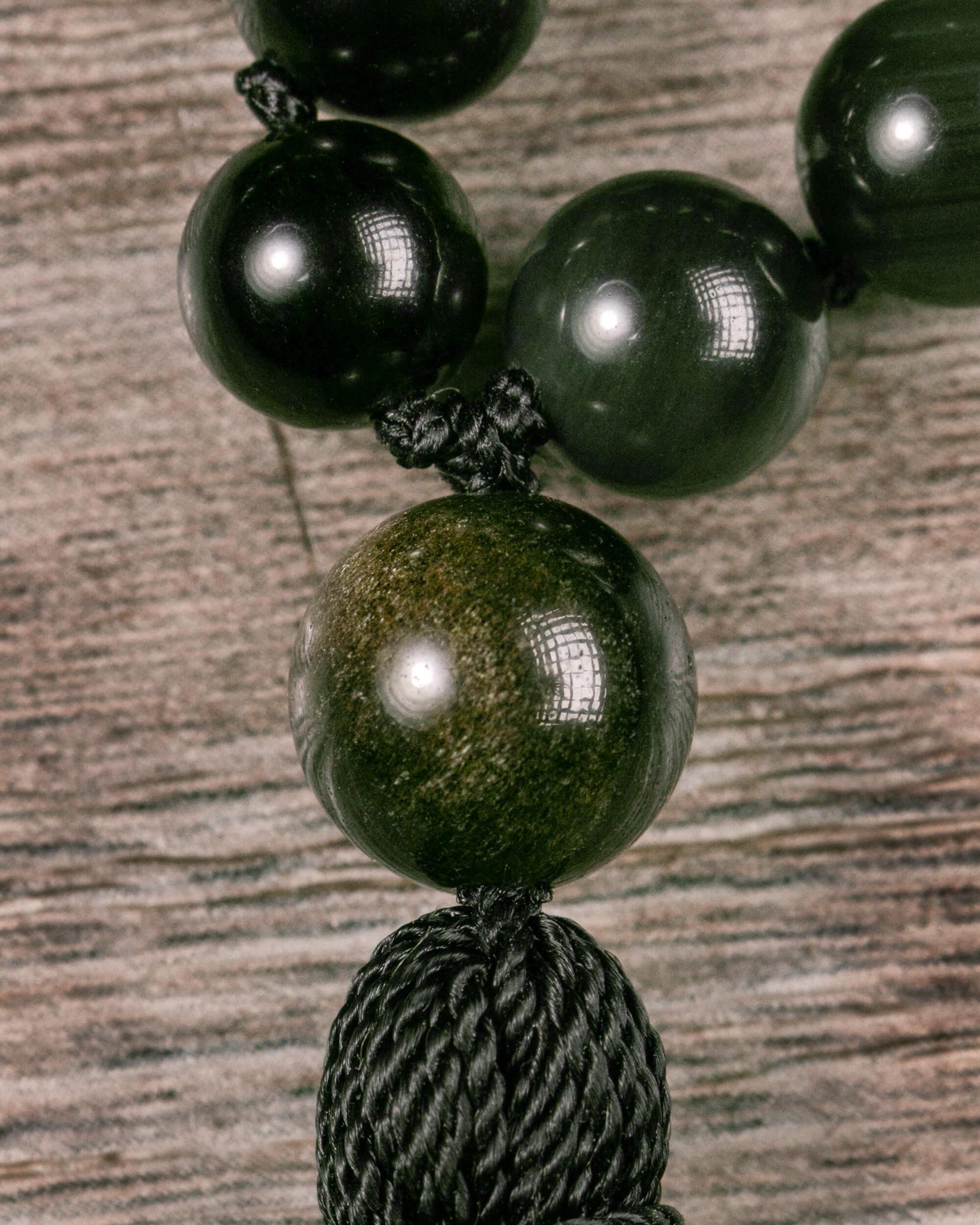 Japa Mala de Obsidiana Dorada (8 mm)