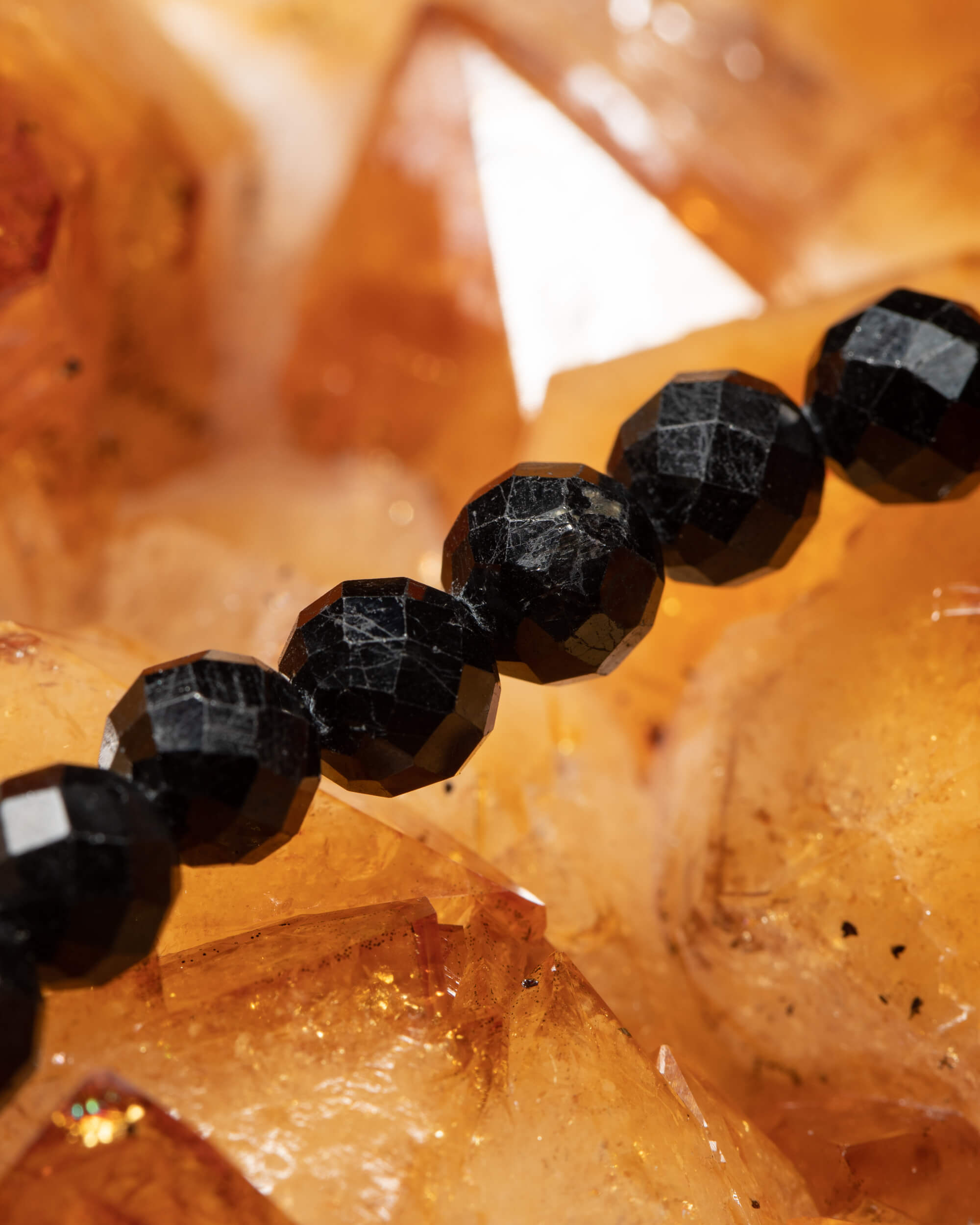 Codificador Collar Turmalina Negra Facetada 35 cm - Protección Total (Agesta)