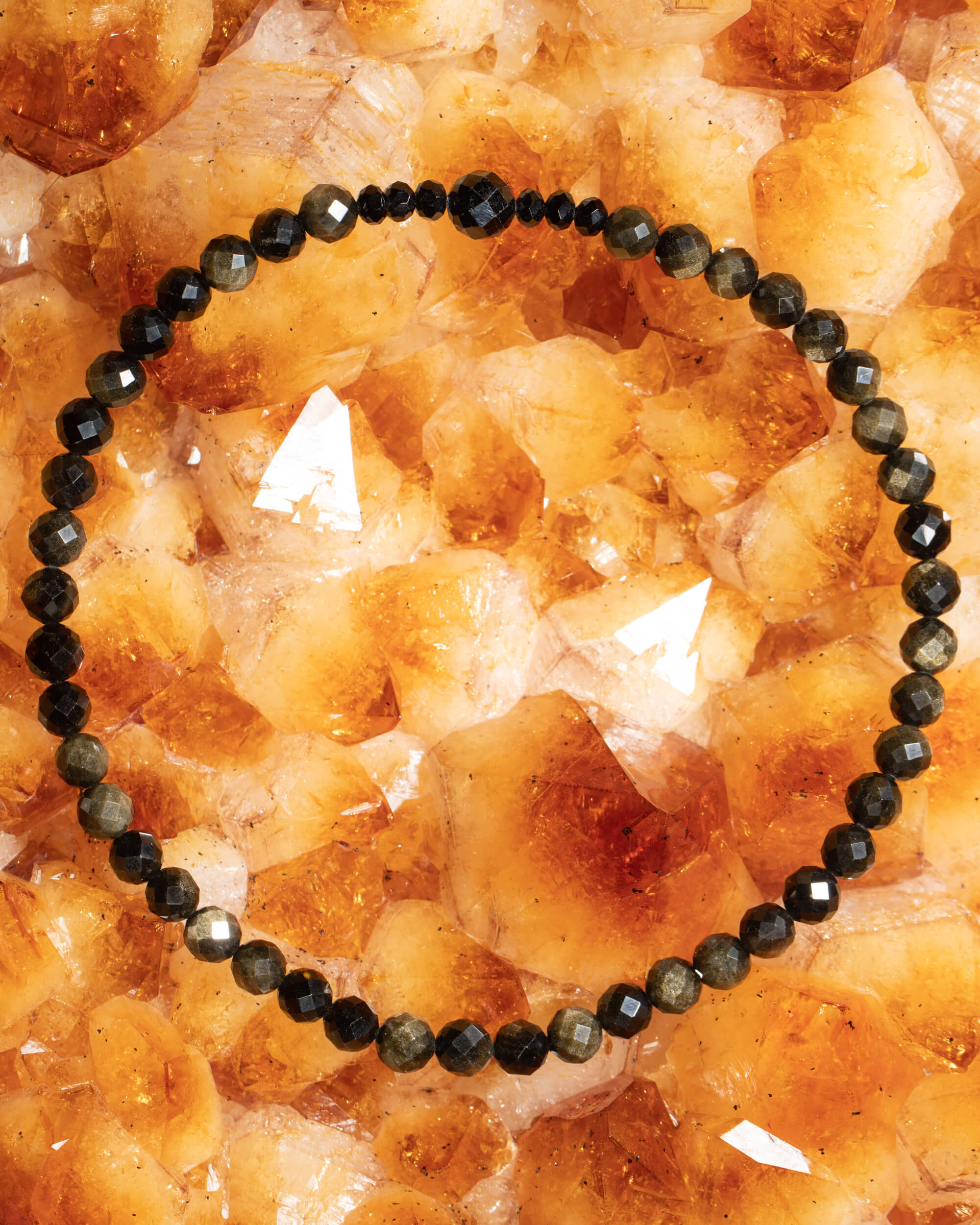 Codificador Collar Obsidiana Dorada y Turmalina Negra 35 cm - Poder Interior (Agesta)