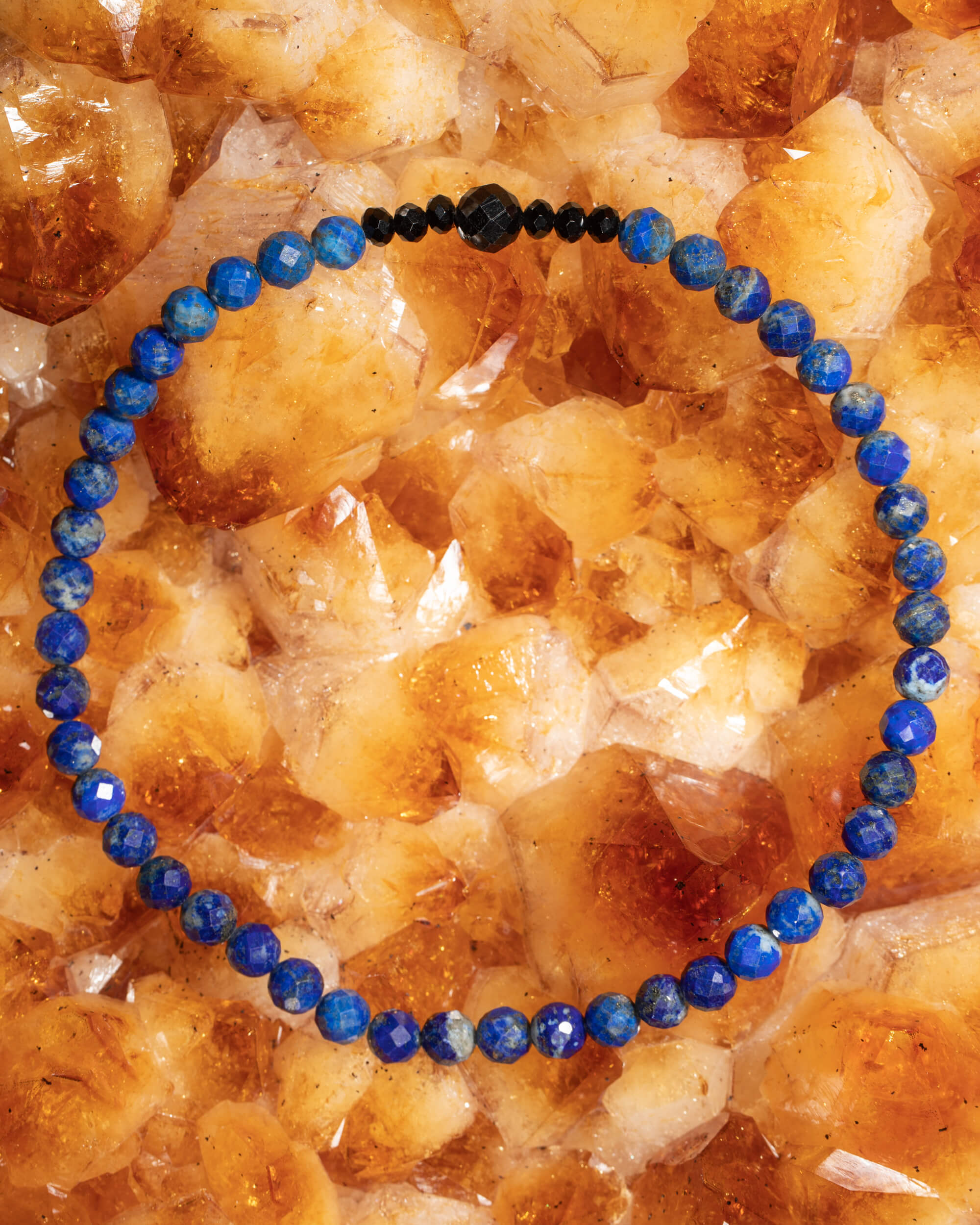 Codificador Collar Lapislázuli y Turmalina Negra 35 cm - Sabiduría y Protección (Agesta)