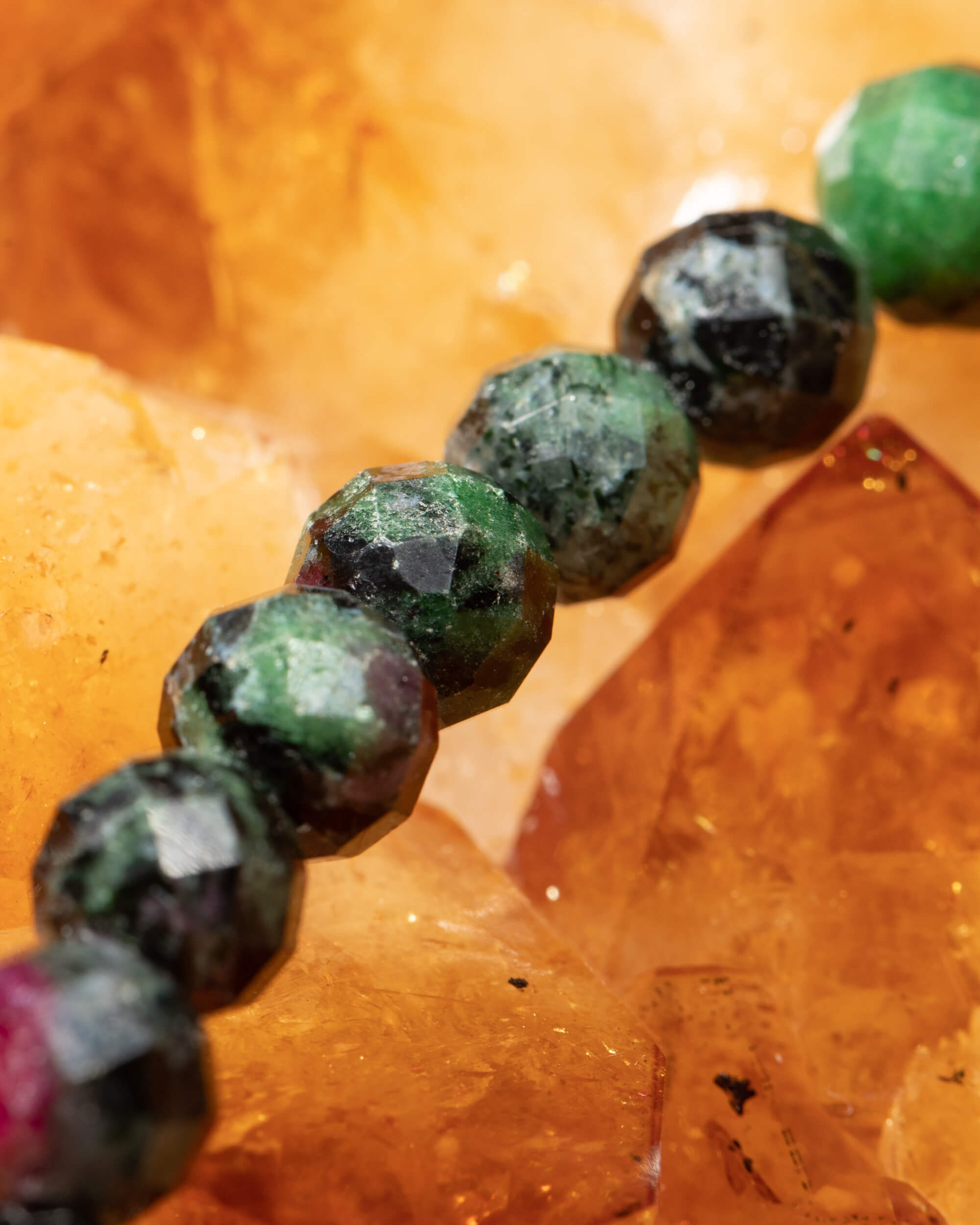 Codificador Collar Zoisita y Turmalina Negra 33 cm - Renacer y Protección (Agesta)