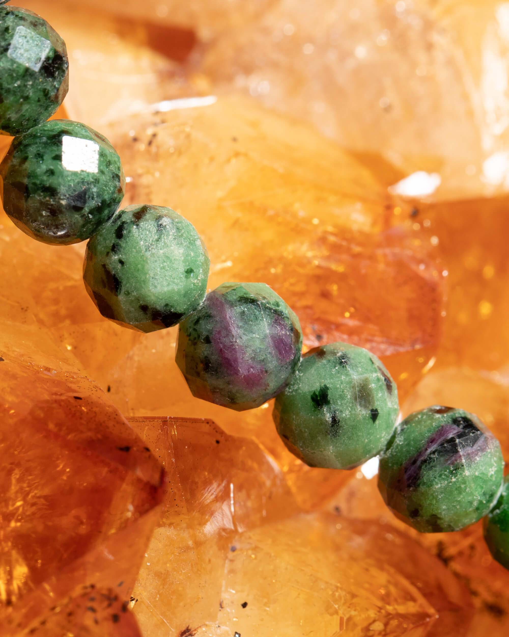 Codificador Collar Zoisita y Turmalina Negra 33 cm - Renacer y Protección (Agesta)