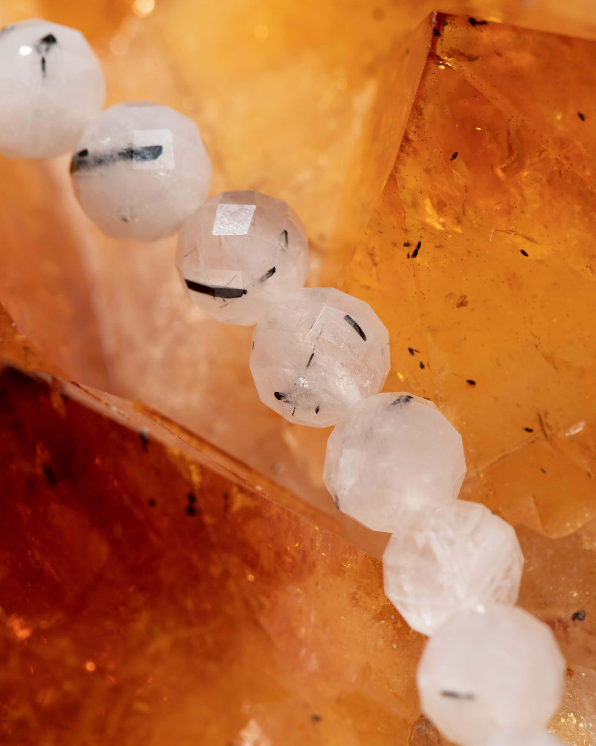 Codificador Collar Cuarzo Turmalinado y Turmalina Negra 35 cm - Centro Protegido (Agesta)