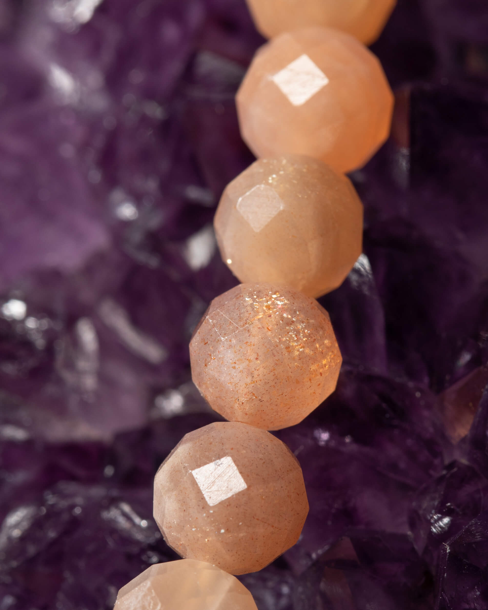 Codificador Collar Piedra Sol y Turmalina Negra 35 cm - Alegría Enraizada (Agesta)