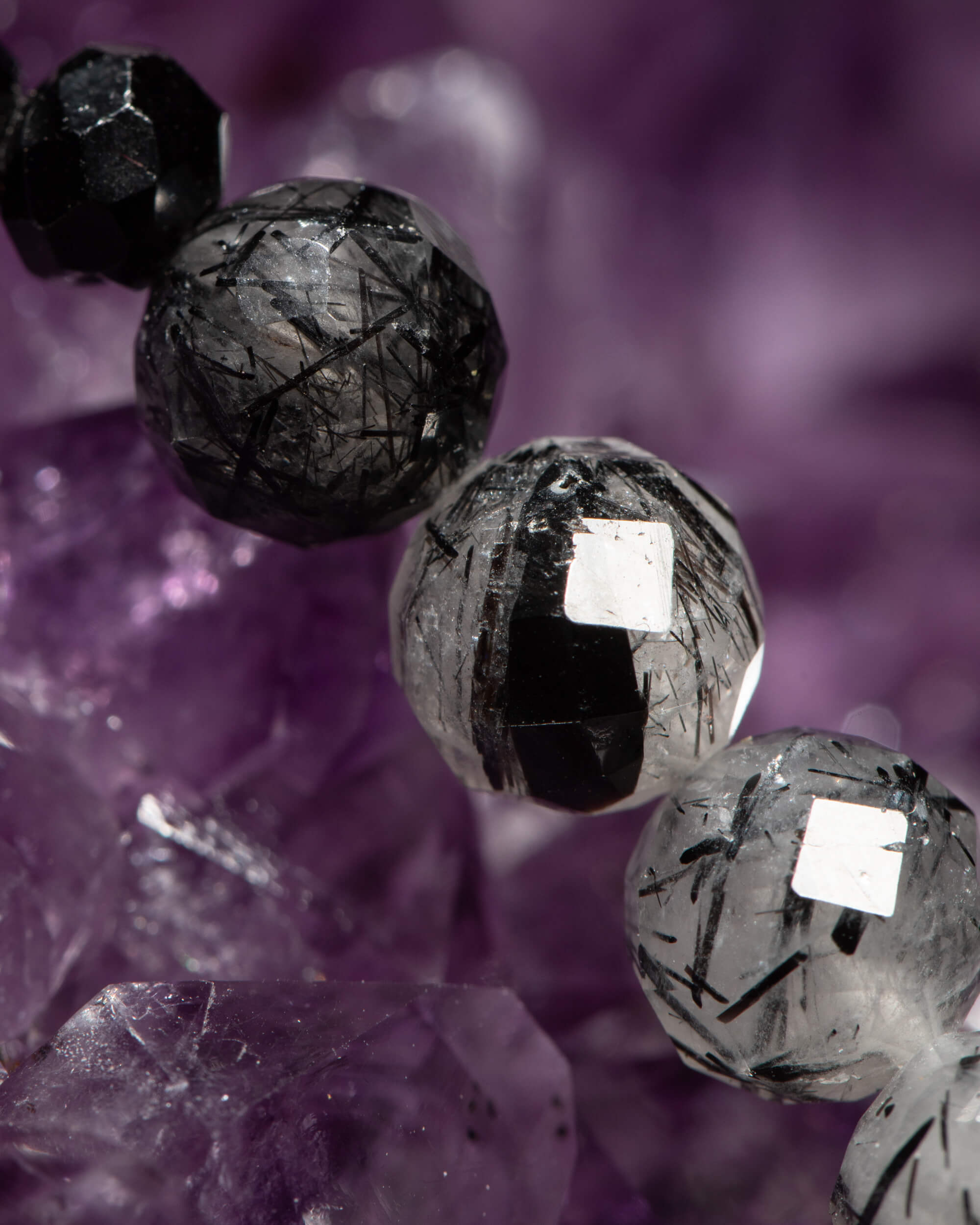 Codificador Collar Cuarzo Turmalinado y Turmalina Negra 35 cm - Centro Protegido (Agesta)