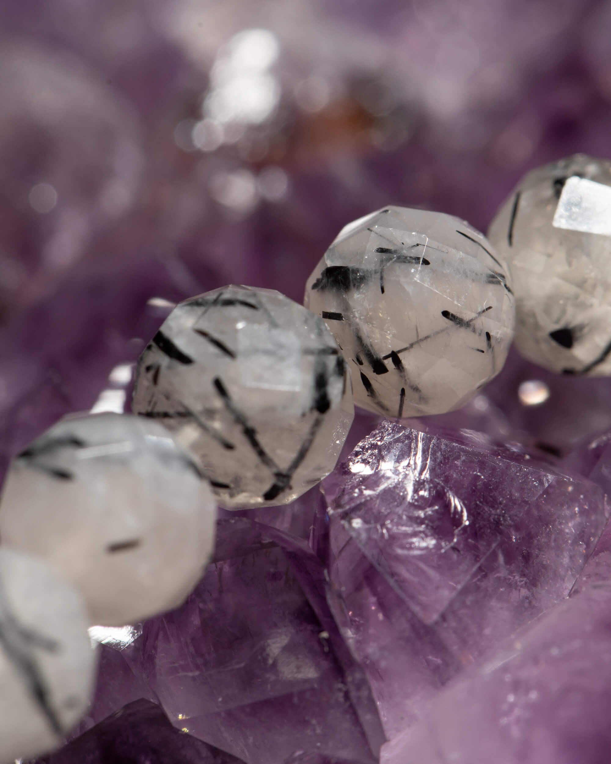 Codificador Collar Cuarzo Turmalinado y Turmalina Negra 35 cm - Centro Protegido (Agesta)