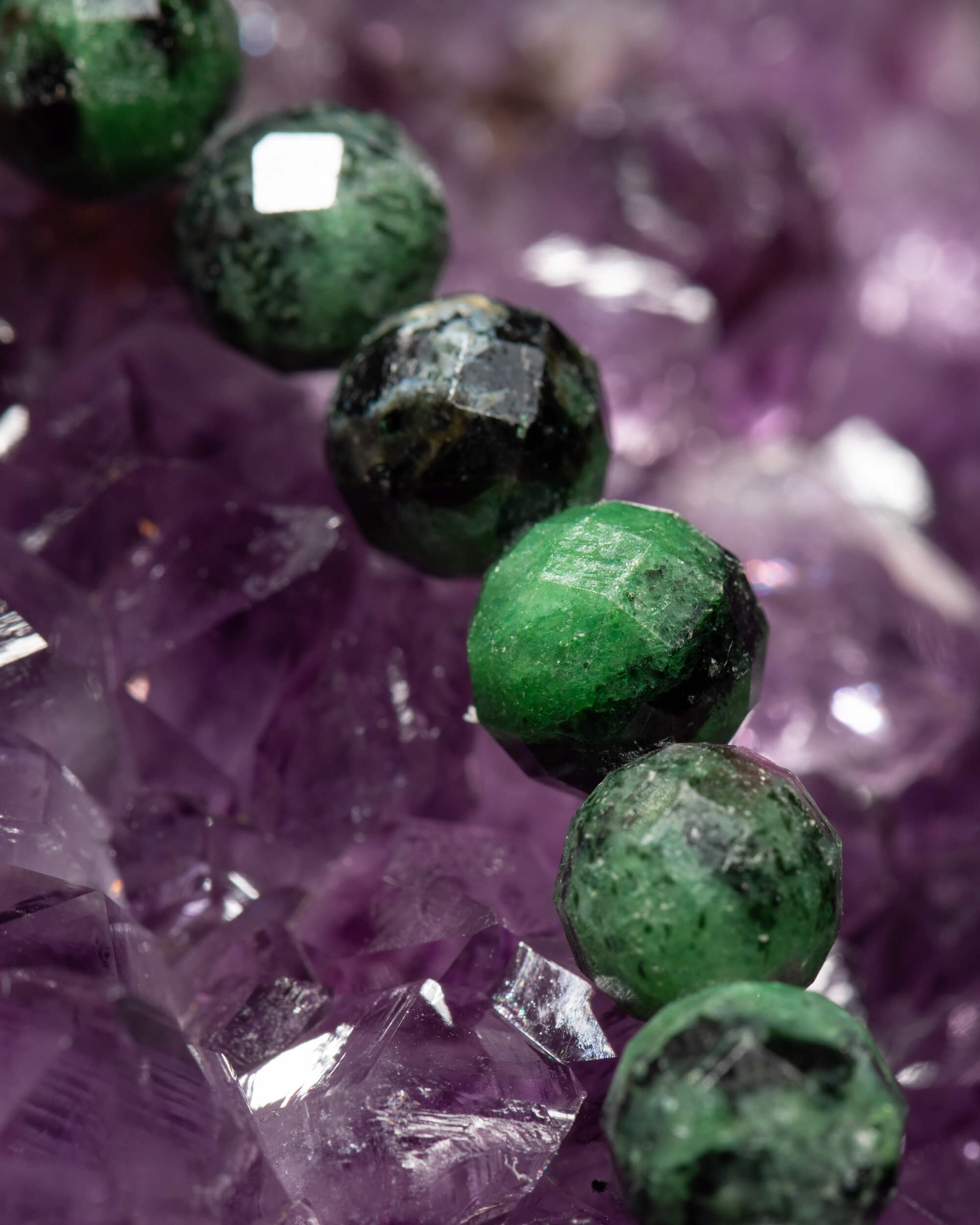 Codificador Collar Zoisita y Turmalina Negra 33 cm - Renacer y Protección (Agesta)