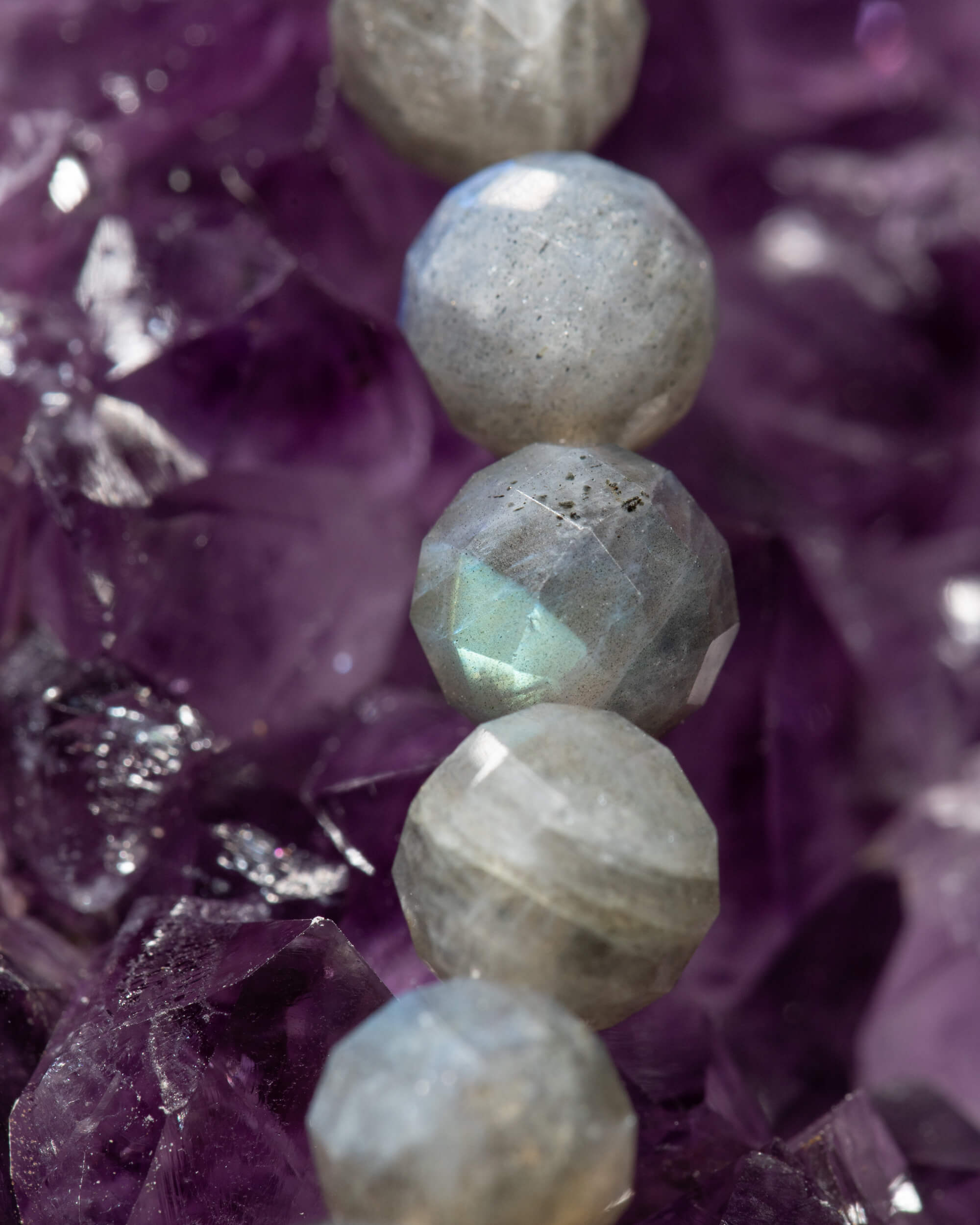 Codificador Collar Labradorita y Turmalina Negra 35 cm - Visión Anclada (Agesta)