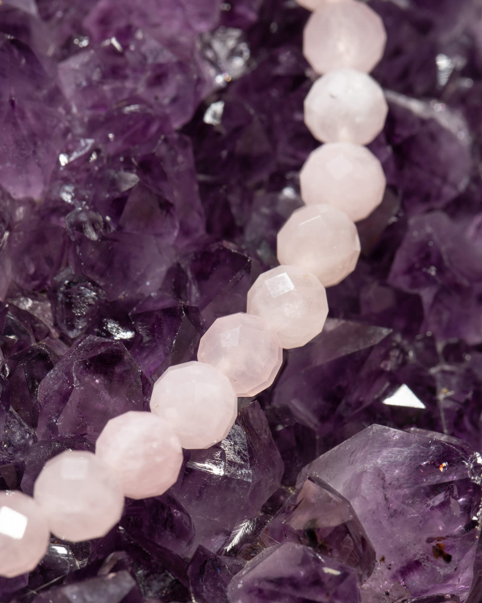 Codificador Collar Cuarzo Rosa y Turmalina Negra 35 cm - Amor y Protección (Agesta)