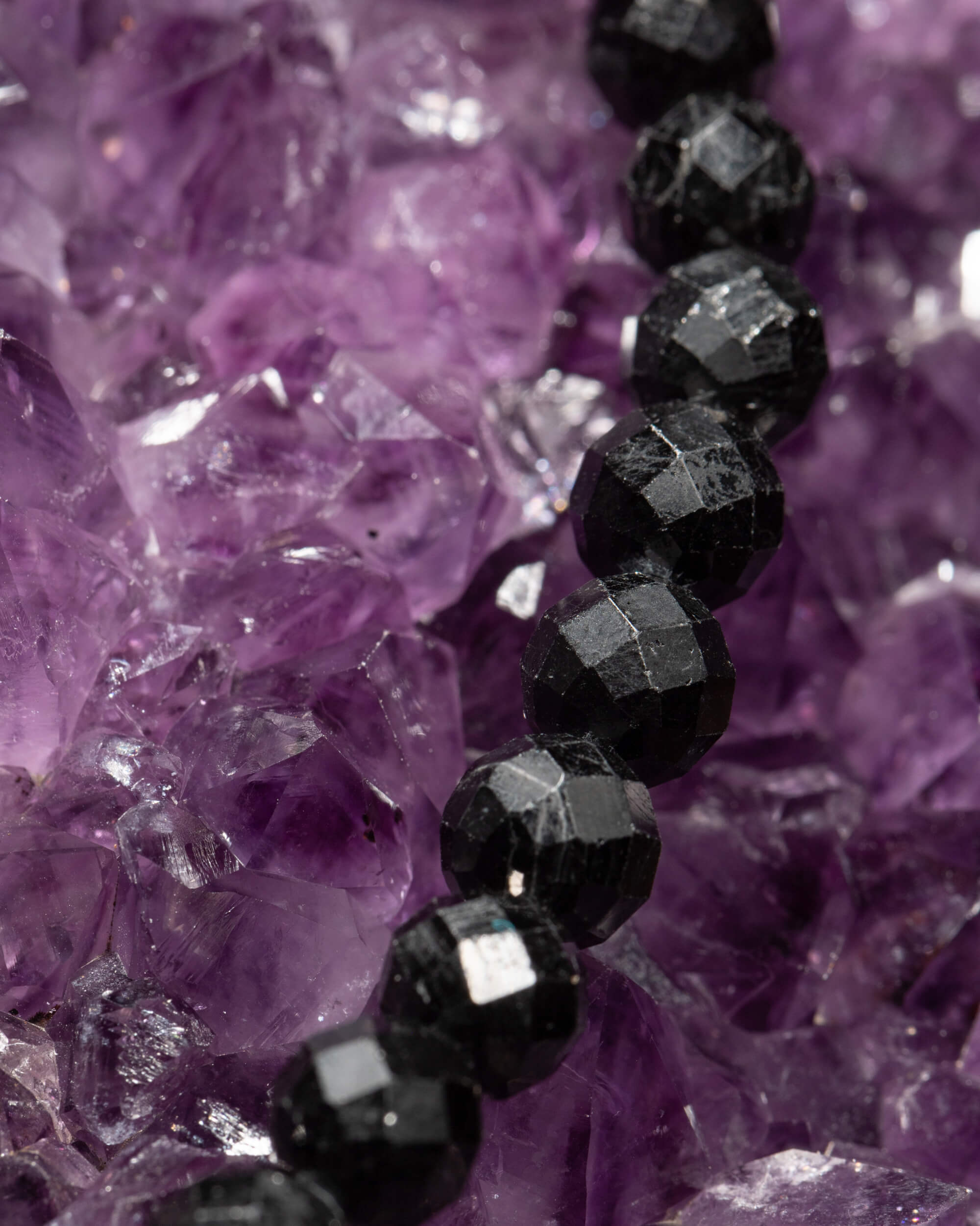 Codificador Collar Turmalina Negra Facetada 35 cm - Protección Total (Agesta)