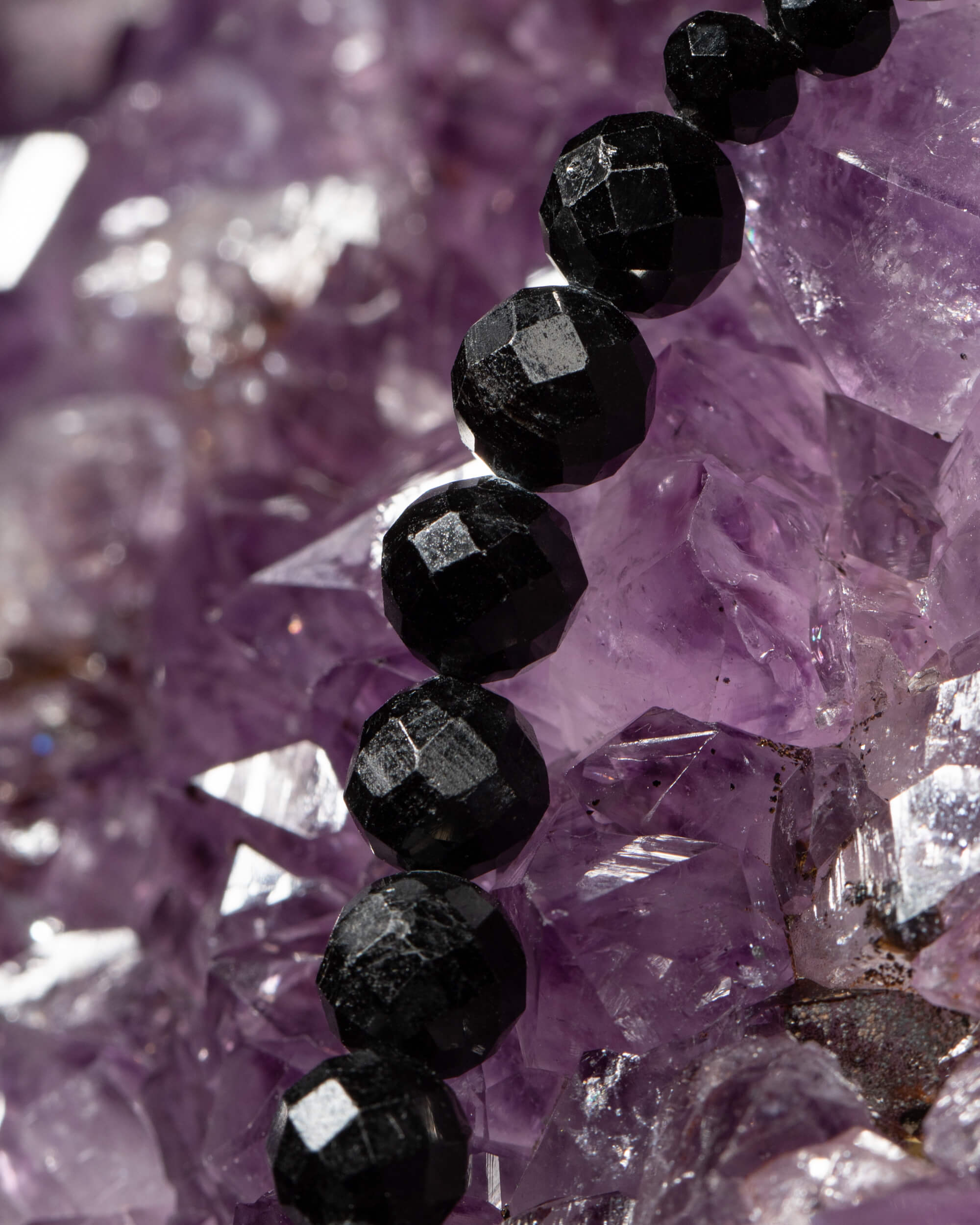 Codificador Collar Turmalina Negra Facetada 35 cm - Protección Total (Agesta)