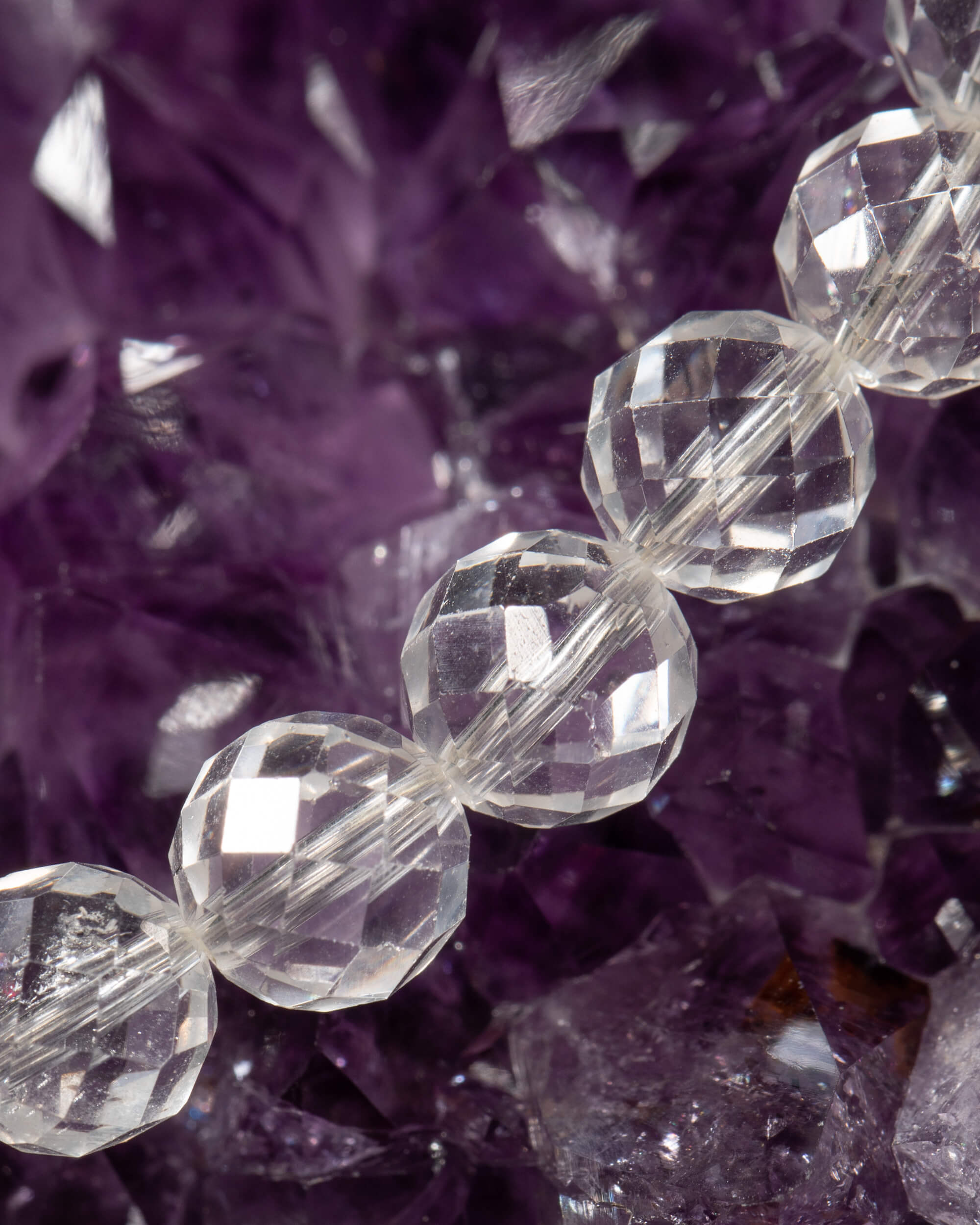 Codificador Collar Cuarzo Transparente y Turmalina Negra 34 cm - Claridad y Protección (Agesta)