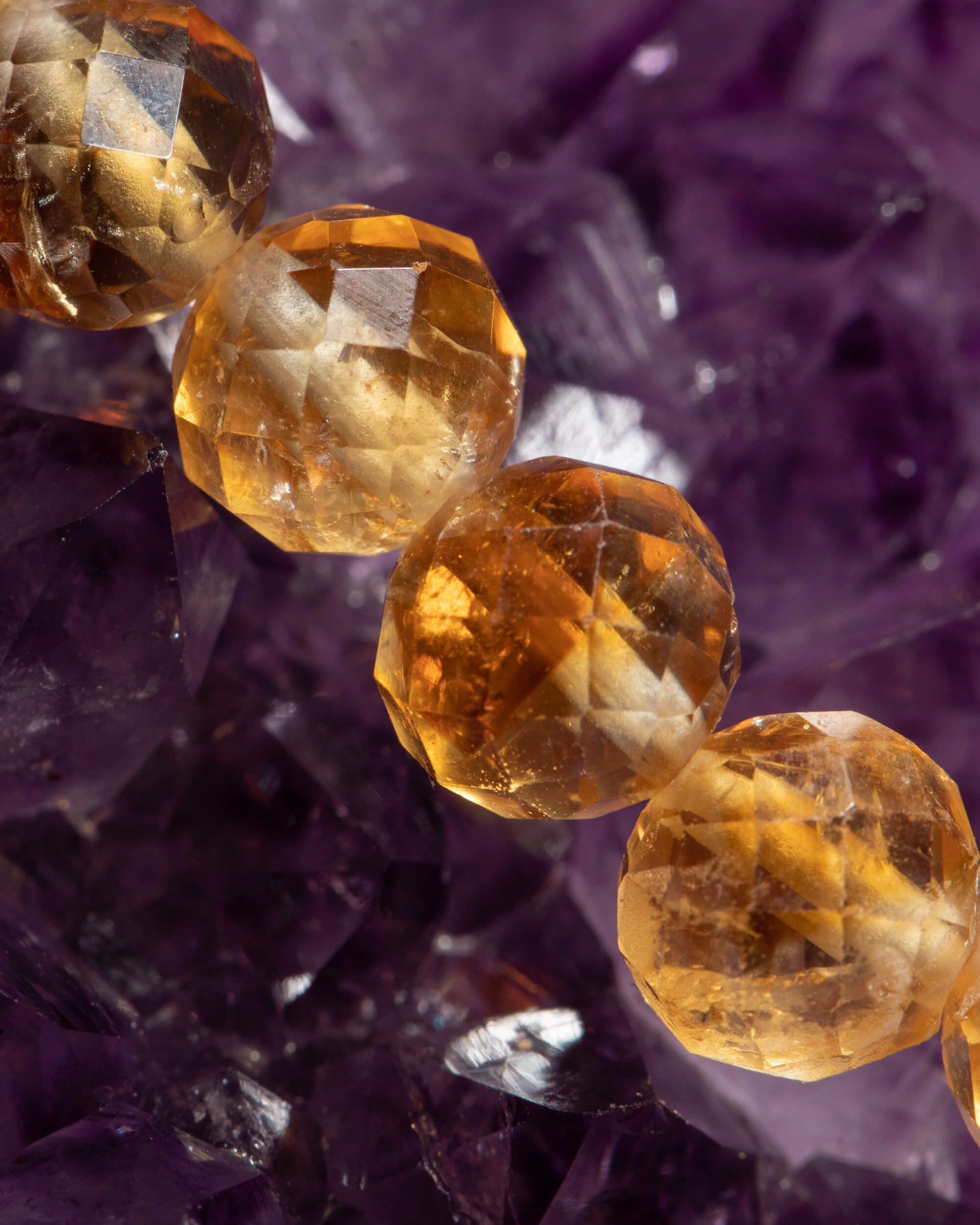 Codificador Collar Citrino y Turmalina Negra 35 cm - Poder Enraizado (Agesta)