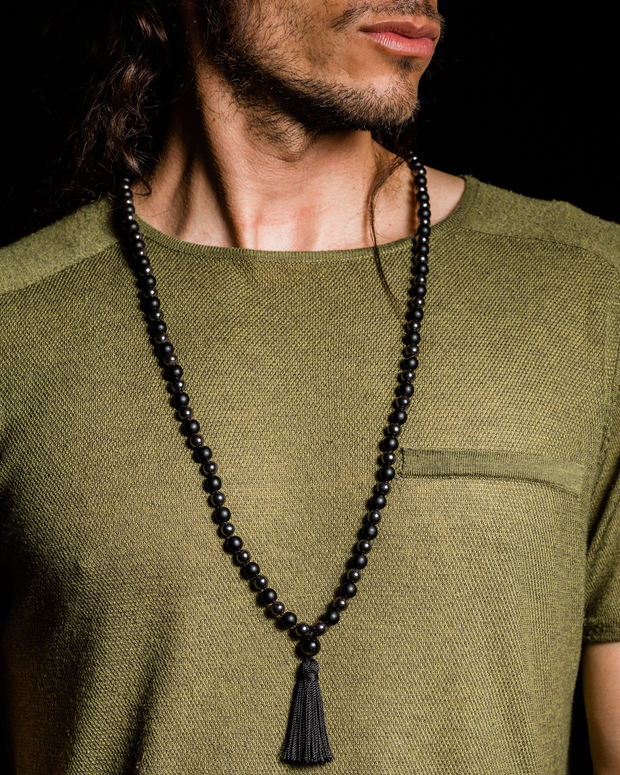 Japa Mala de Obsidiana Dorada (8 mm)