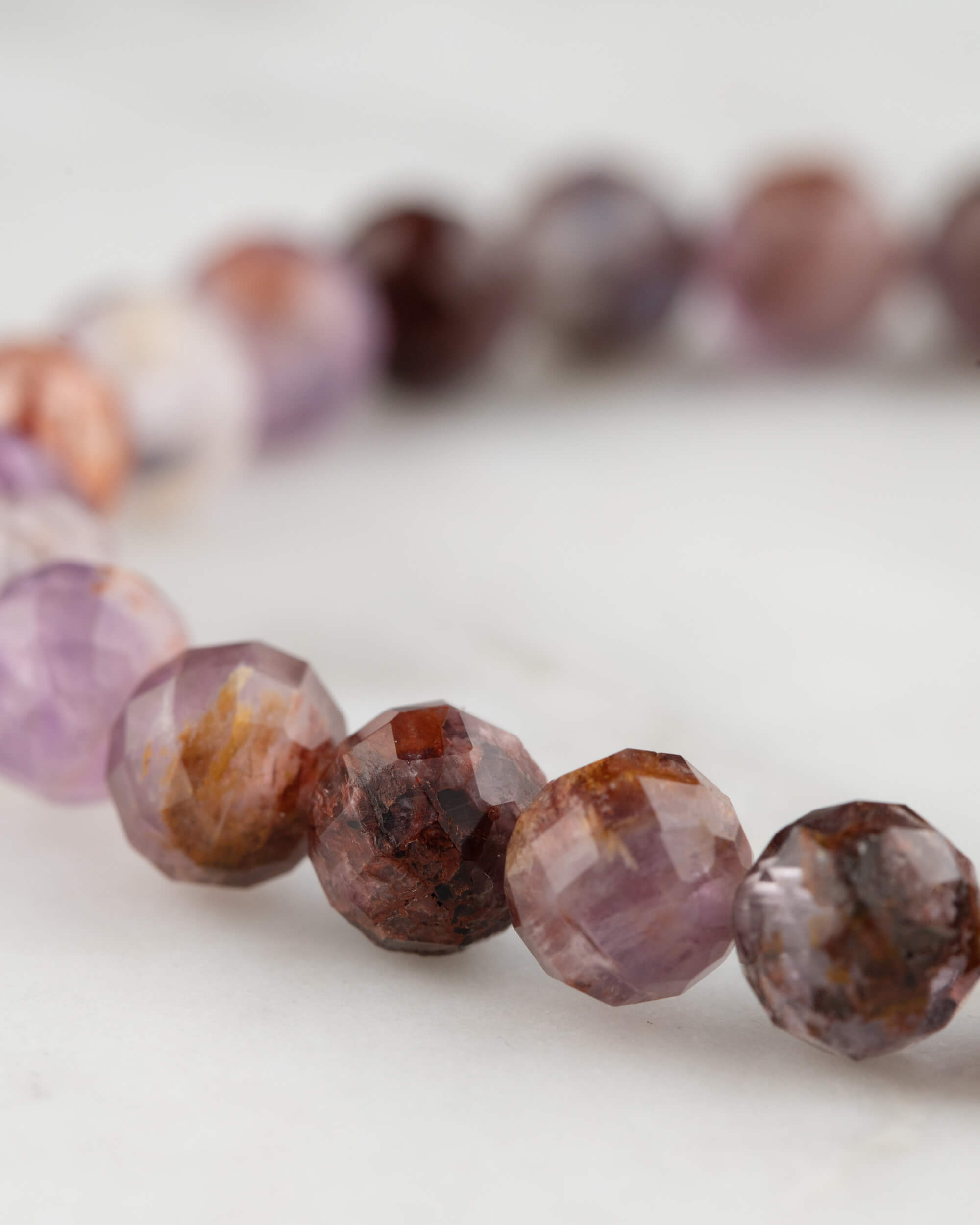 Pulsera de Amatista con Hematita (7 mm Facetada)