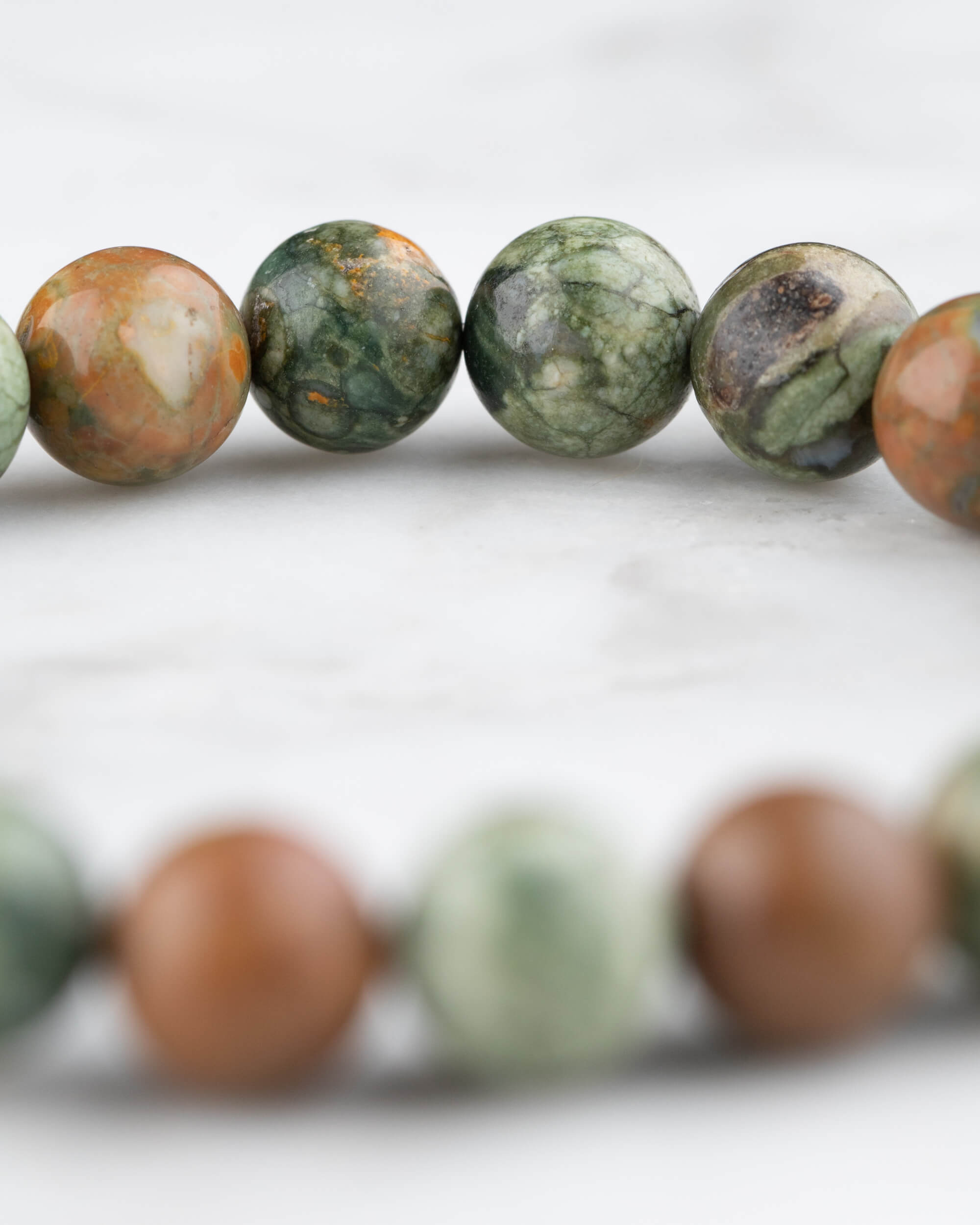 Pulsera de Jaspe Selva Tropical 8 mm - Raíz Salvaje y Conexión