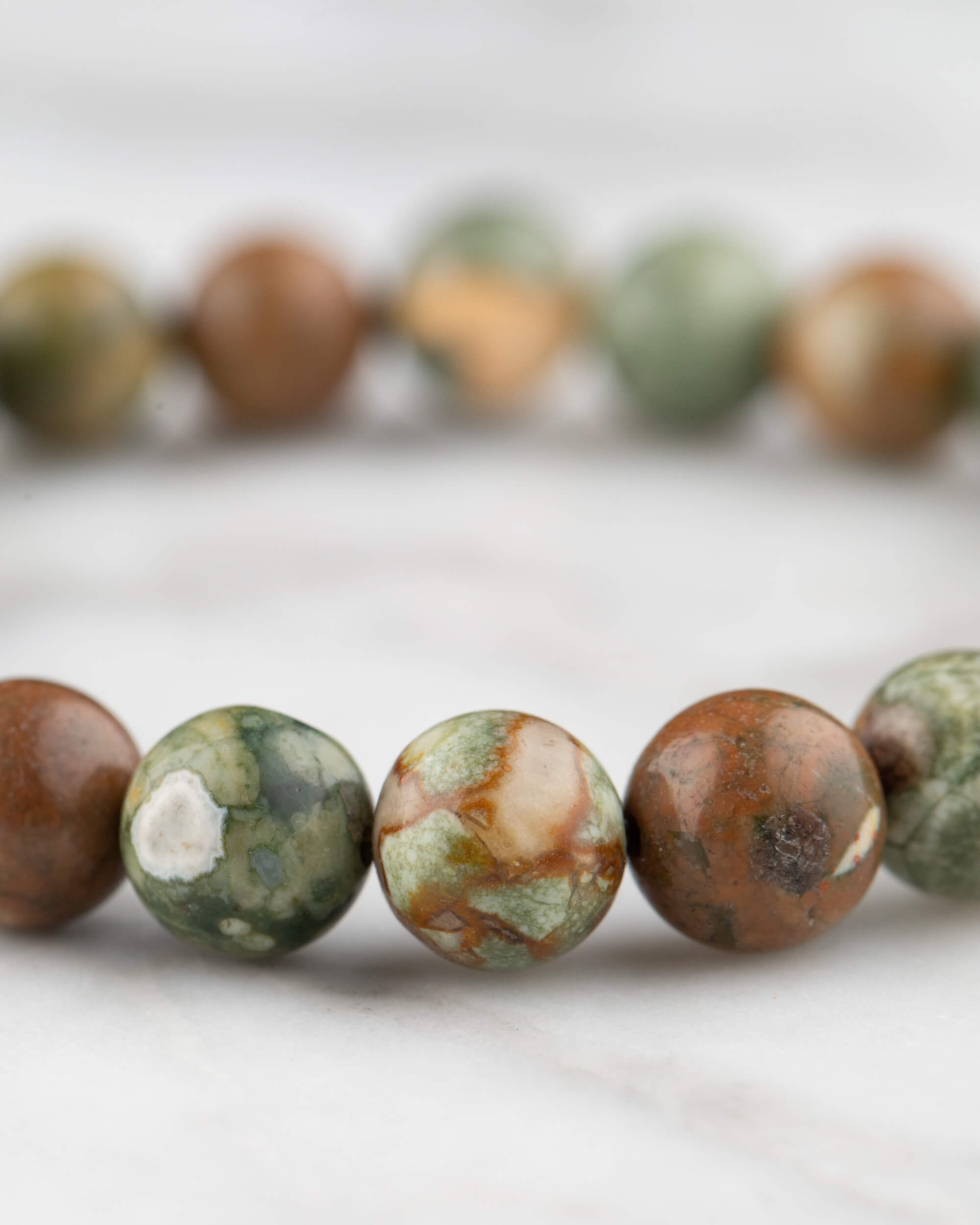 Pulsera de Jaspe Selva Tropical 8 mm - Raíz Salvaje y Conexión