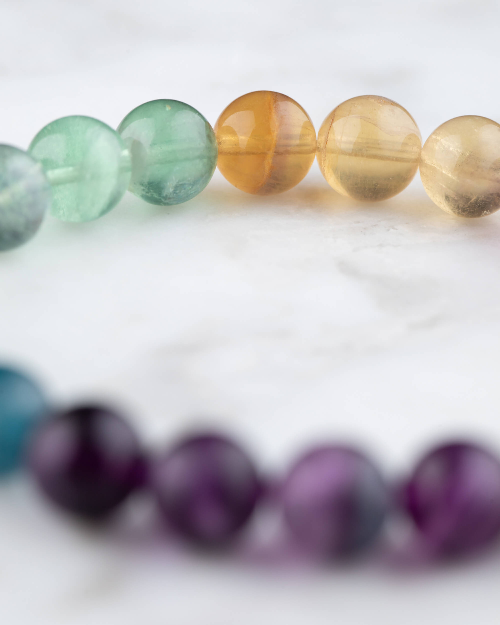 Pulsera de Fluorita Arcoíris 8 mm - Orden y Claridad (Degradado)