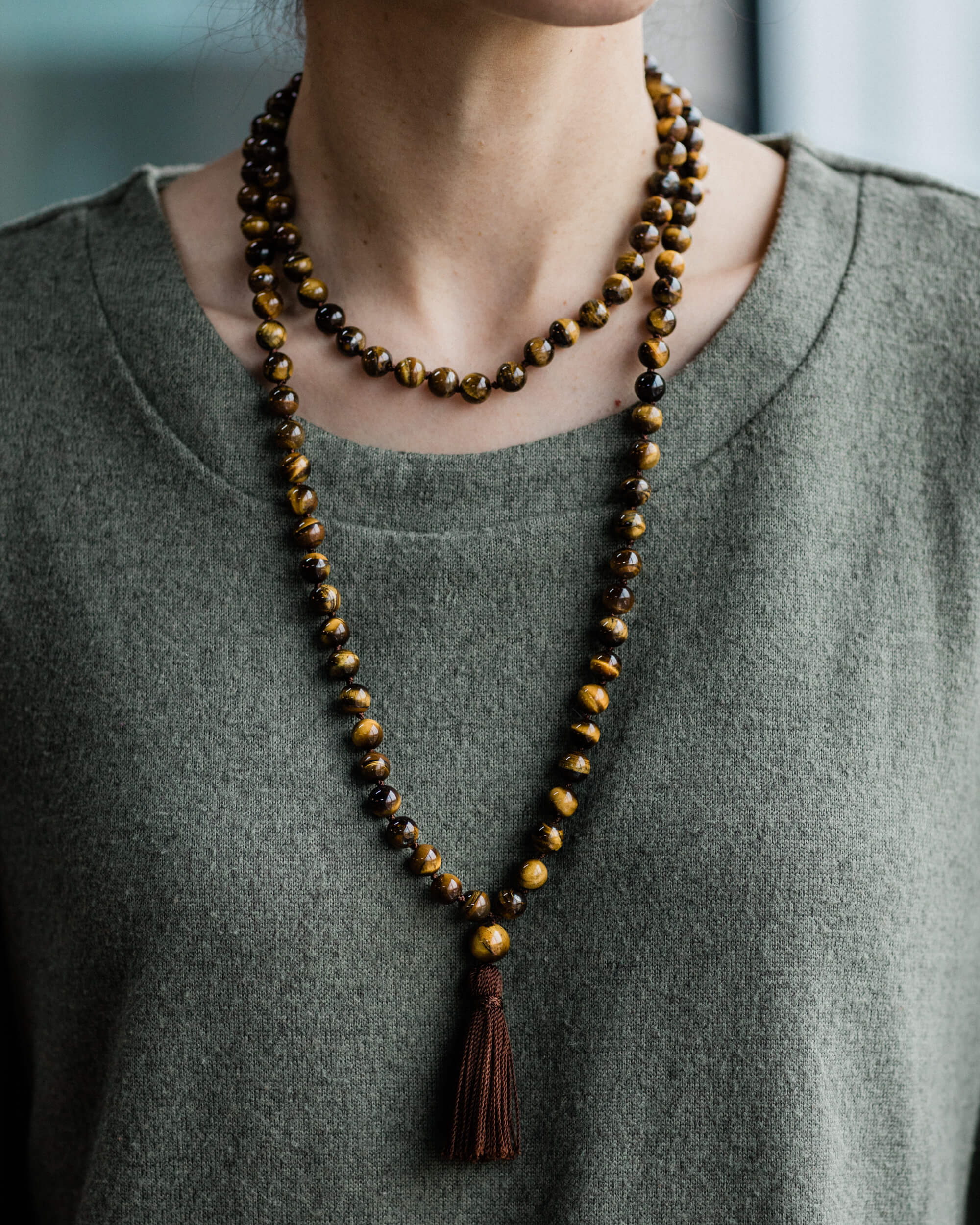 Japa Mala de Ojo de Tigre (8 mm)