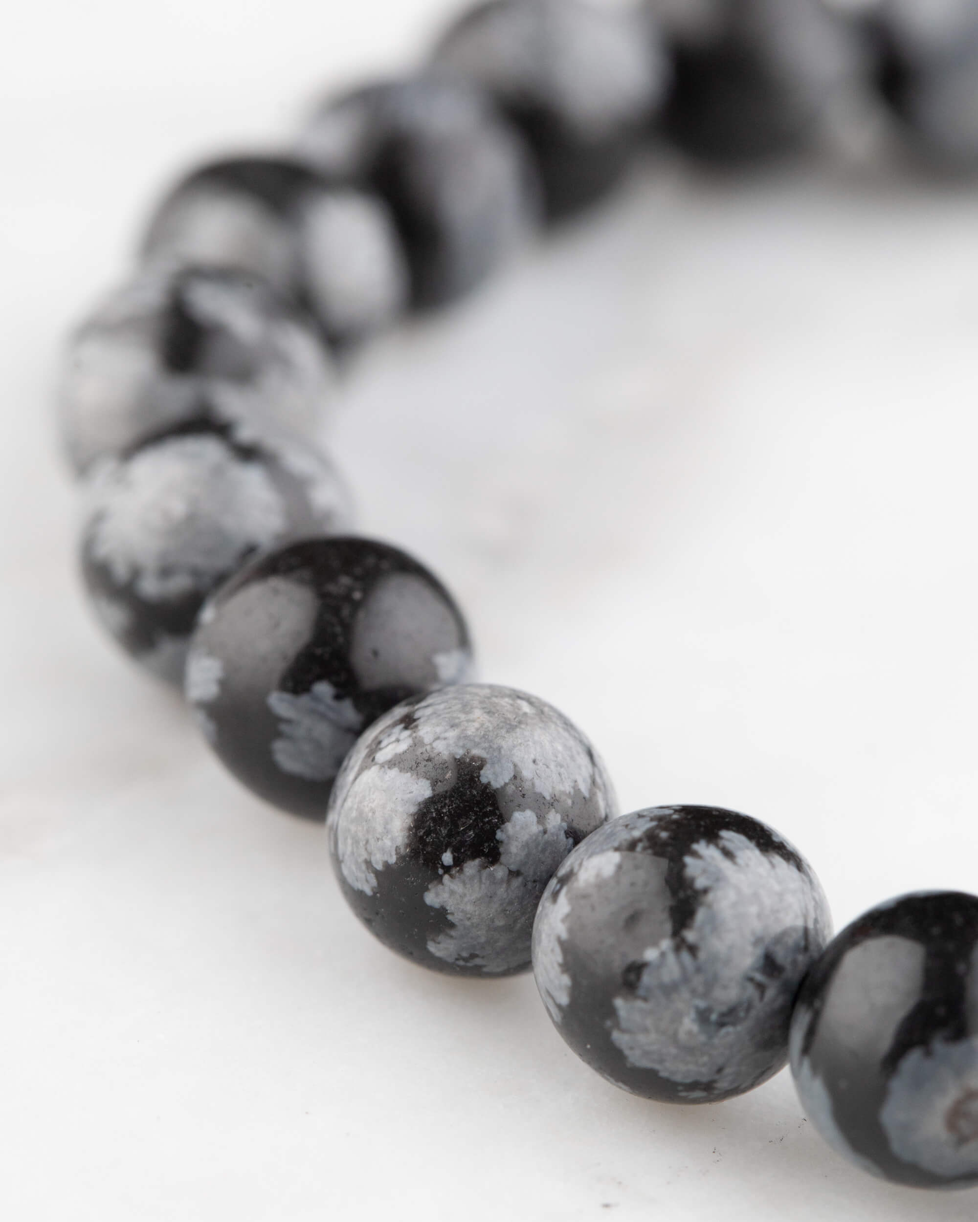 Pulsera de Obsidiana Copo de Nieve 8 mm - Liberación y Equilibrio