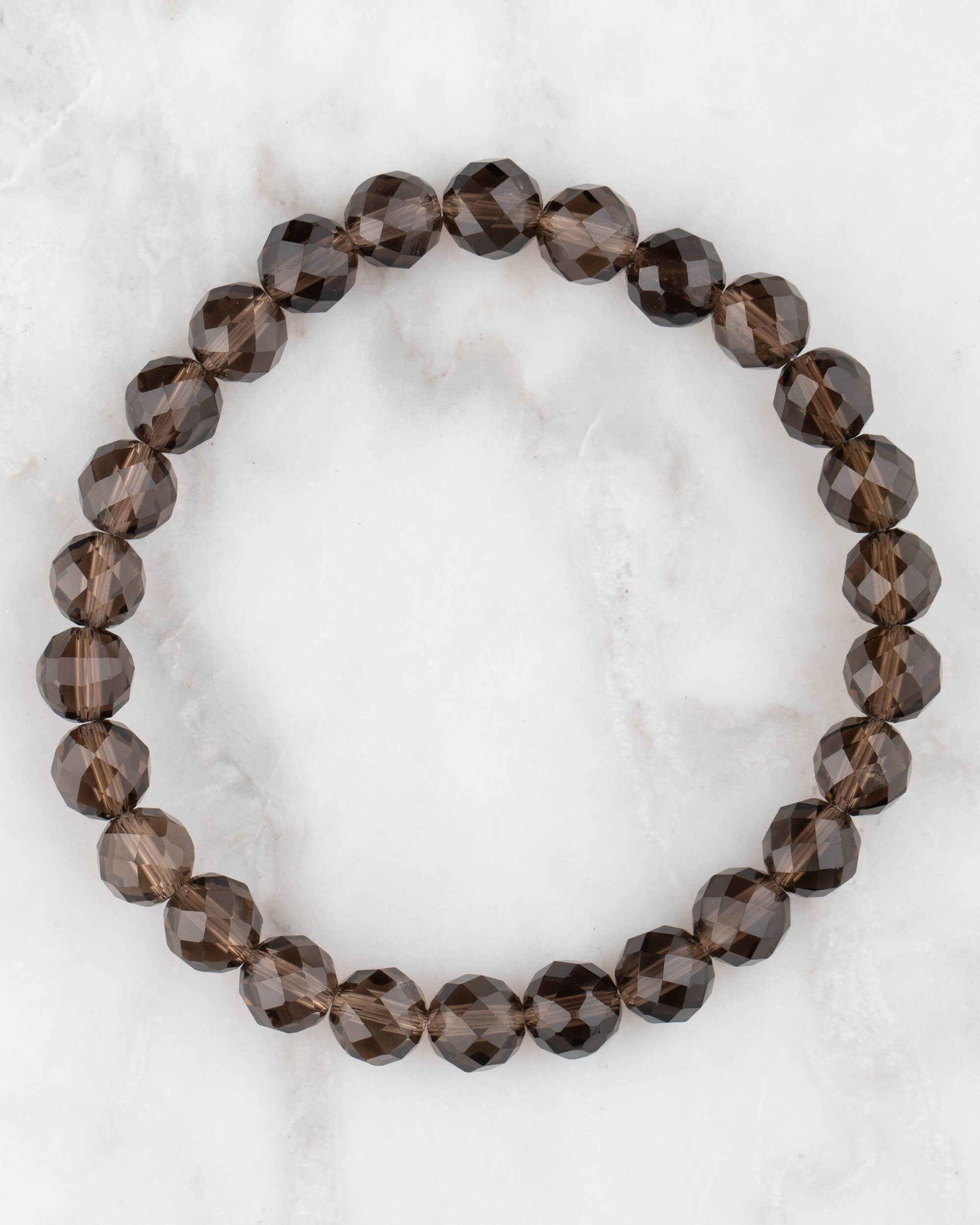 Pulsera de Cuarzo Ahumado (8 mm Facetada)