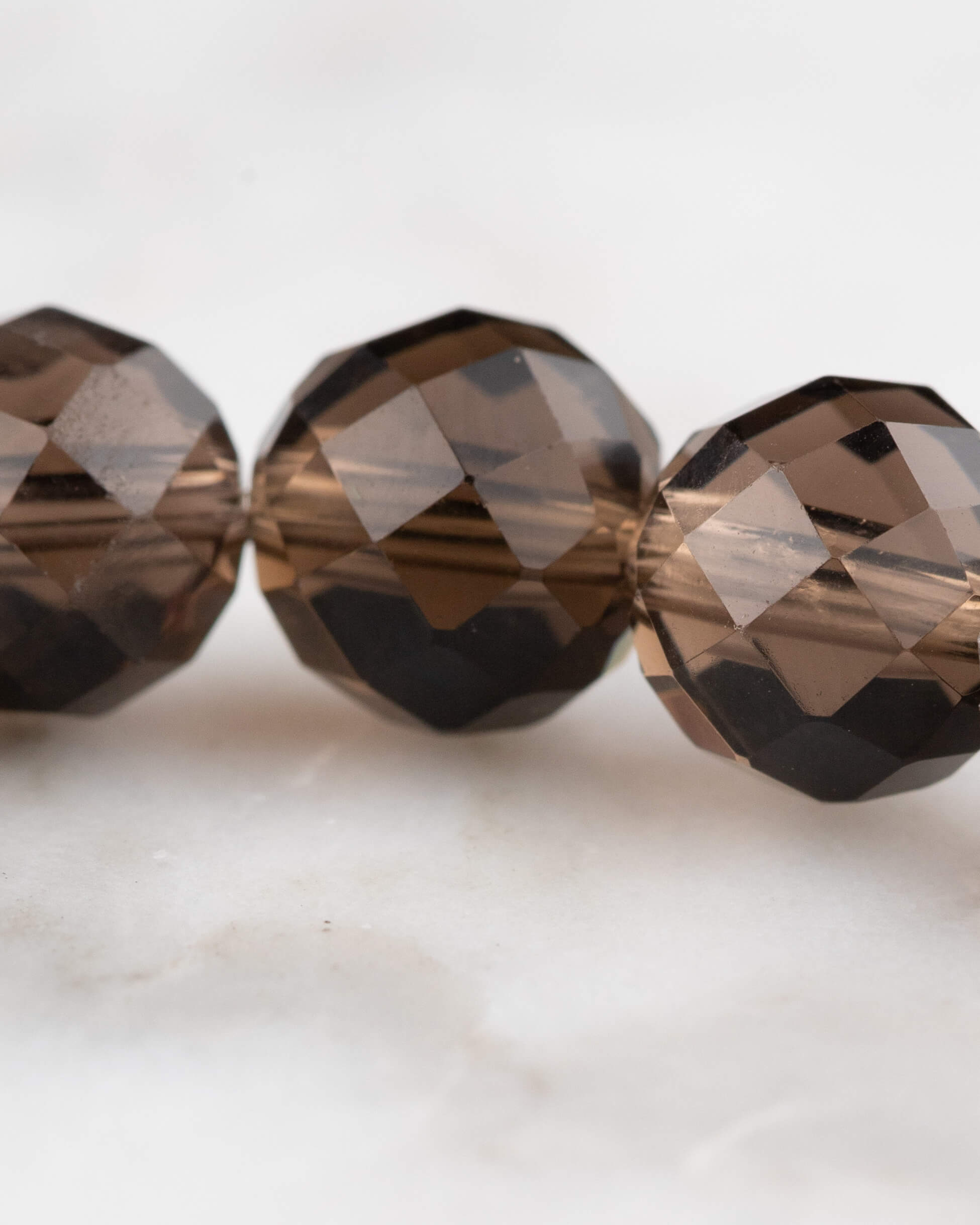 Pulsera de Cuarzo Ahumado (8 mm Facetada)