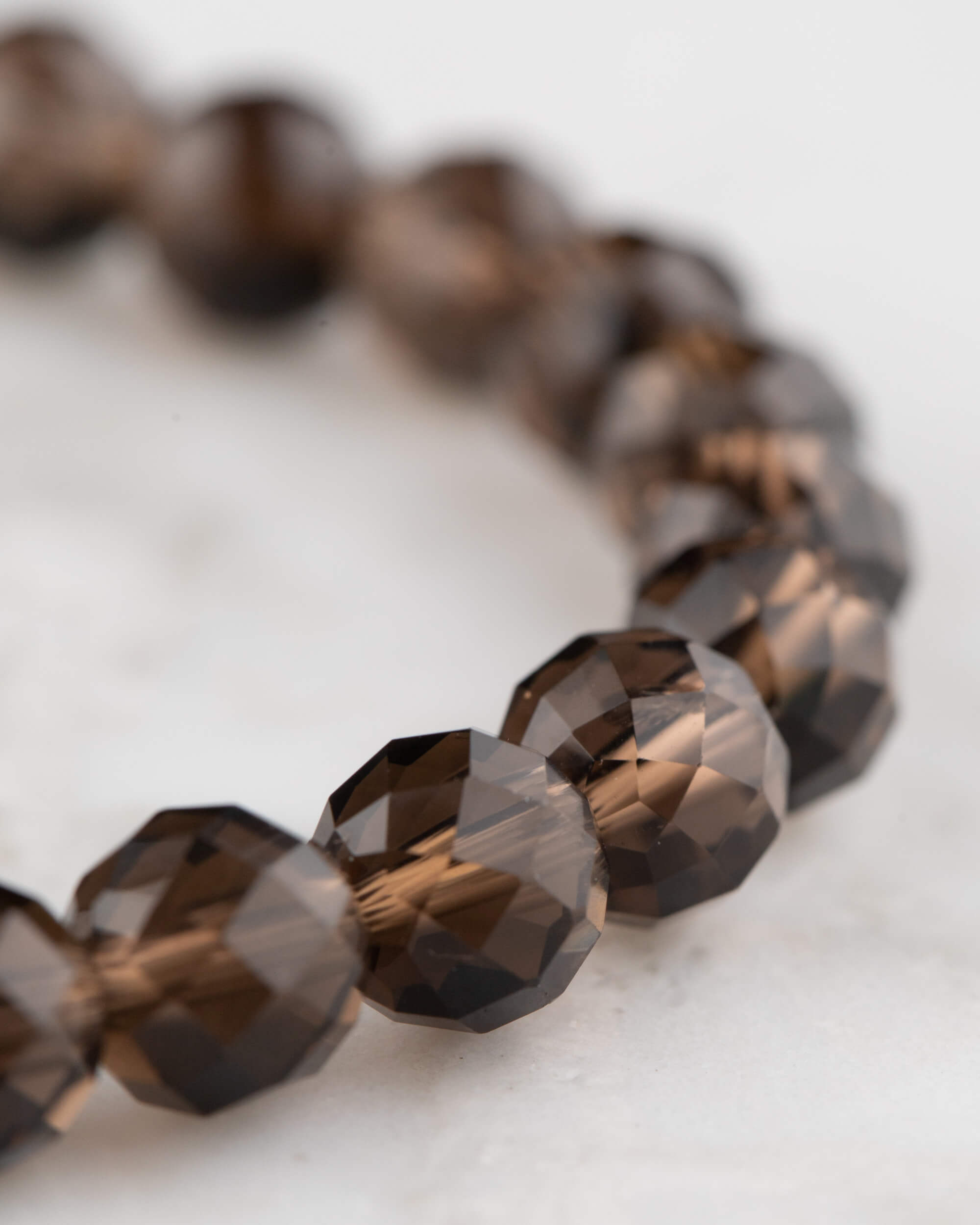 Pulsera de Cuarzo Ahumado (8 mm Facetada)