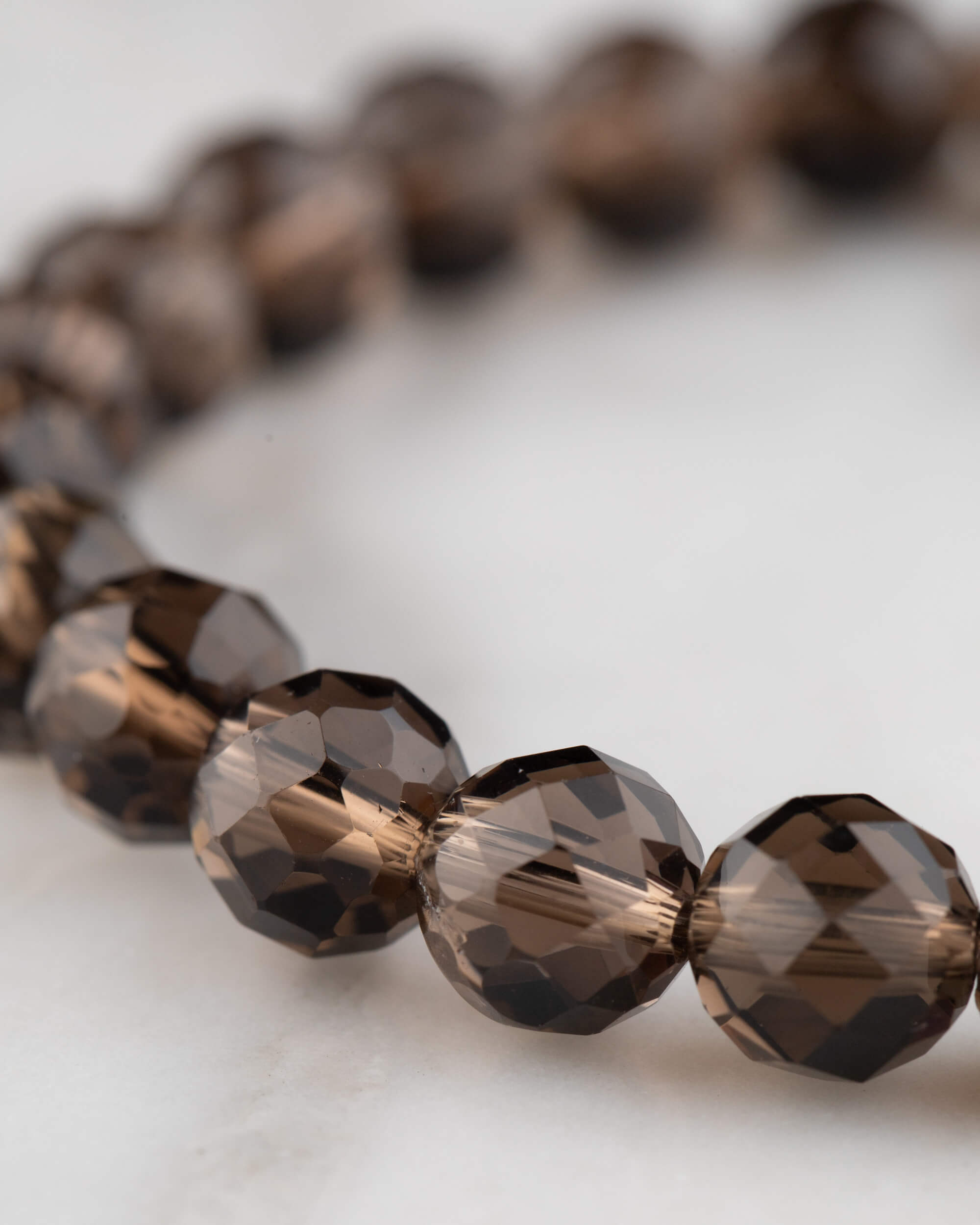 Pulsera de Cuarzo Ahumado (8 mm Facetada)