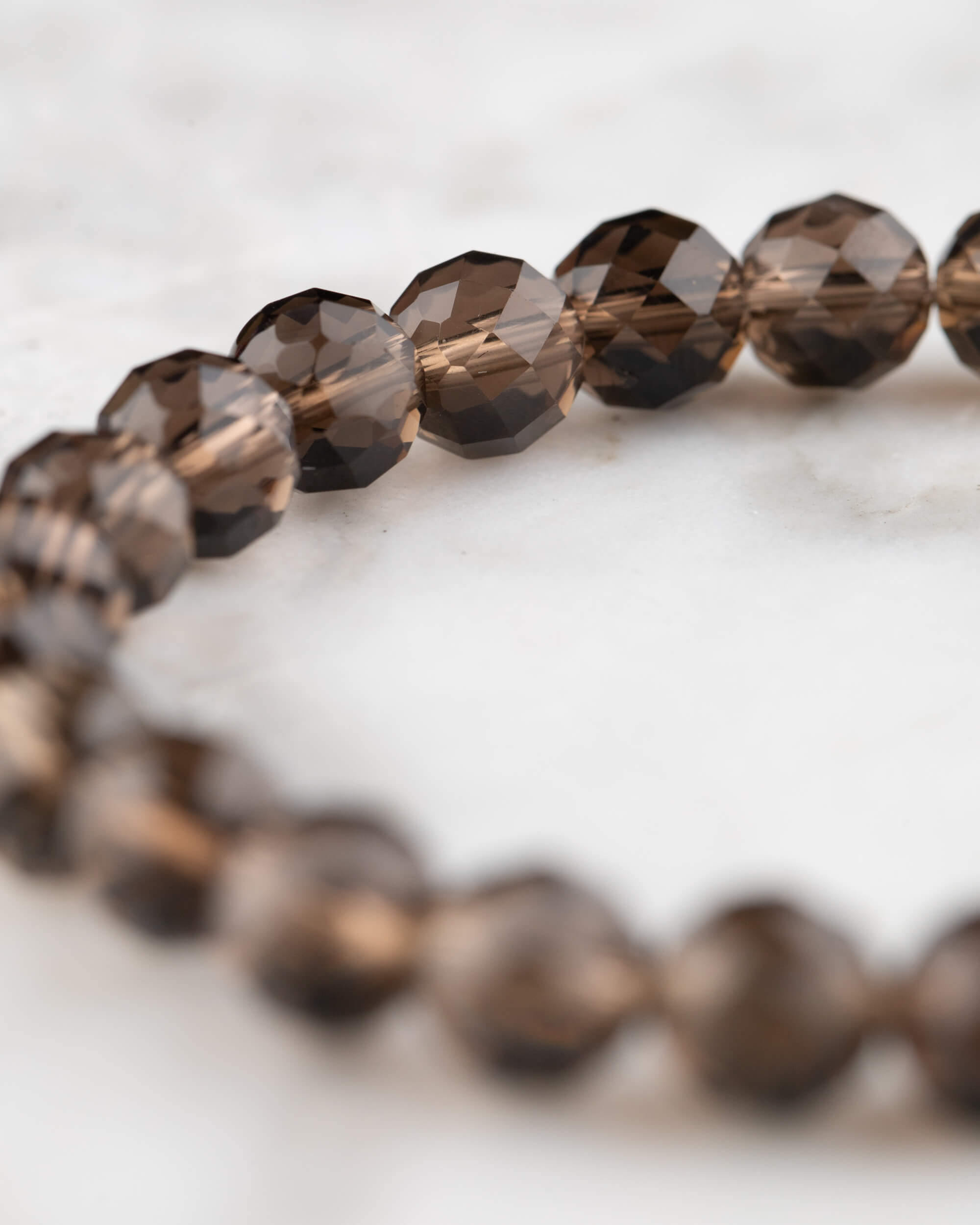 Pulsera de Cuarzo Ahumado (8 mm Facetada)