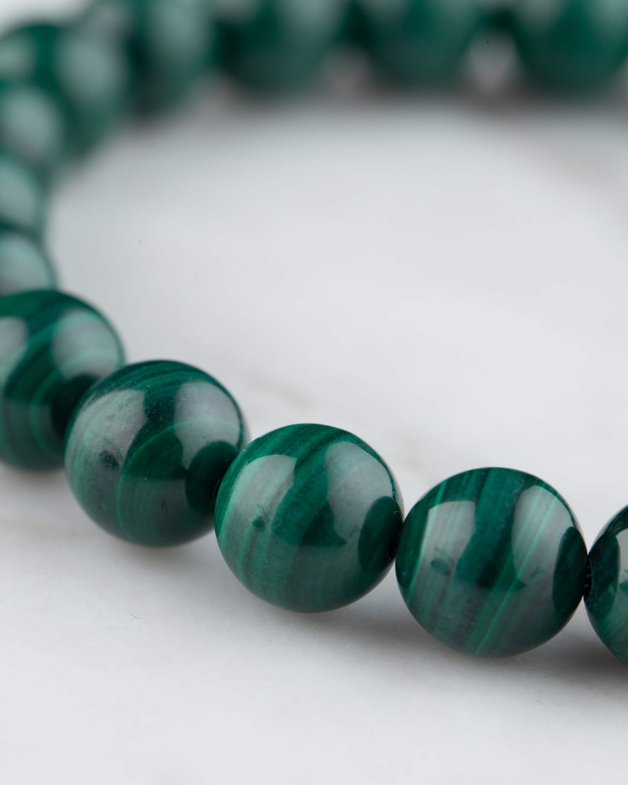 Pulsera de Malaquita 8 mm - Poder y Dirección