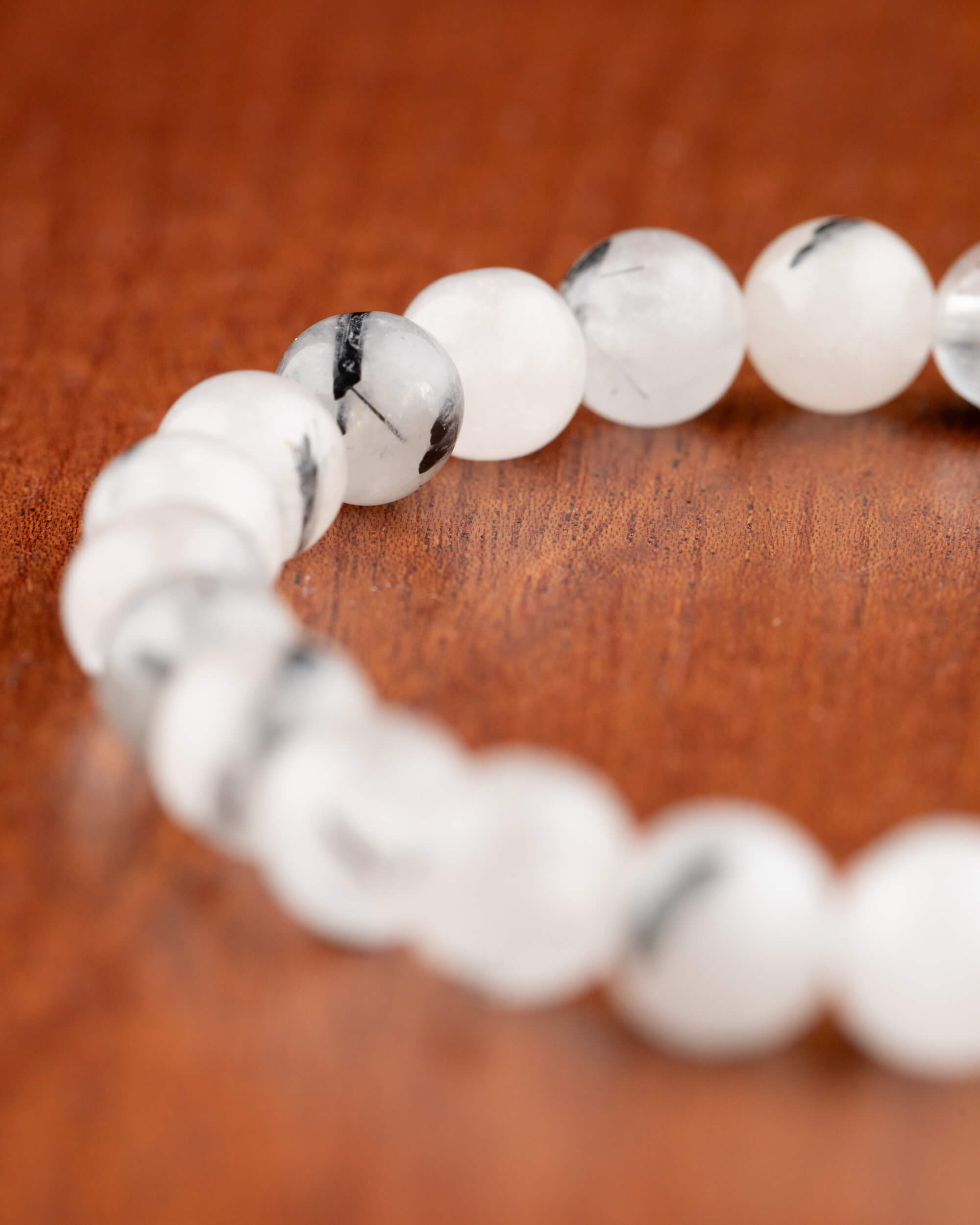 Pulsera de Cuarzo Turmalinado 8 mm - Equilibrio y Centro