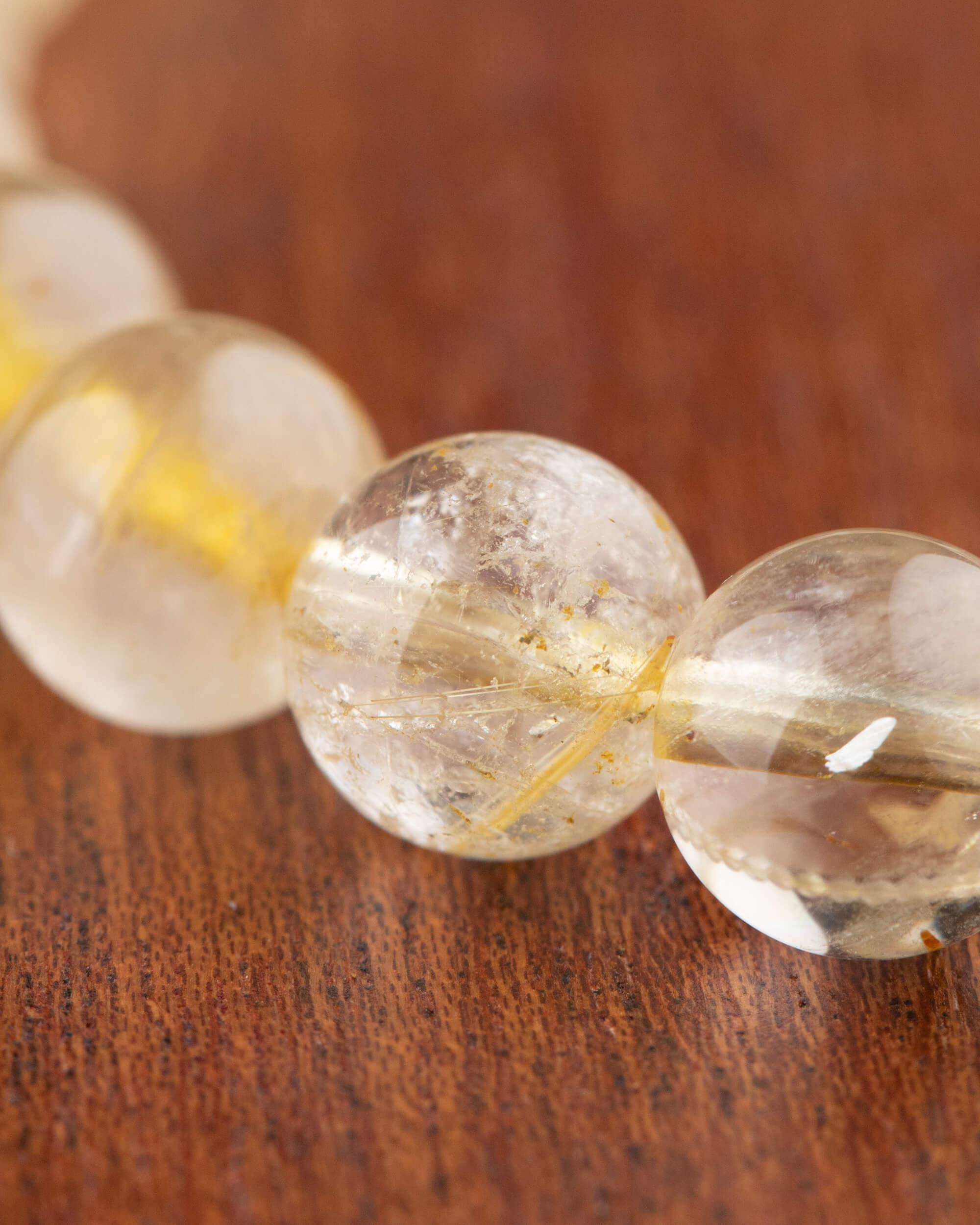 Pulsera de Cuarzo Rutilado (8 mm)