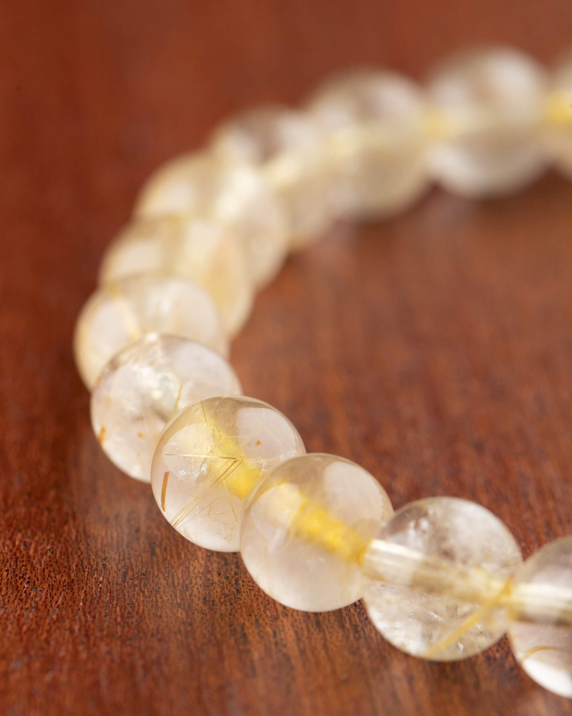 Pulsera de Cuarzo Rutilado (8 mm)