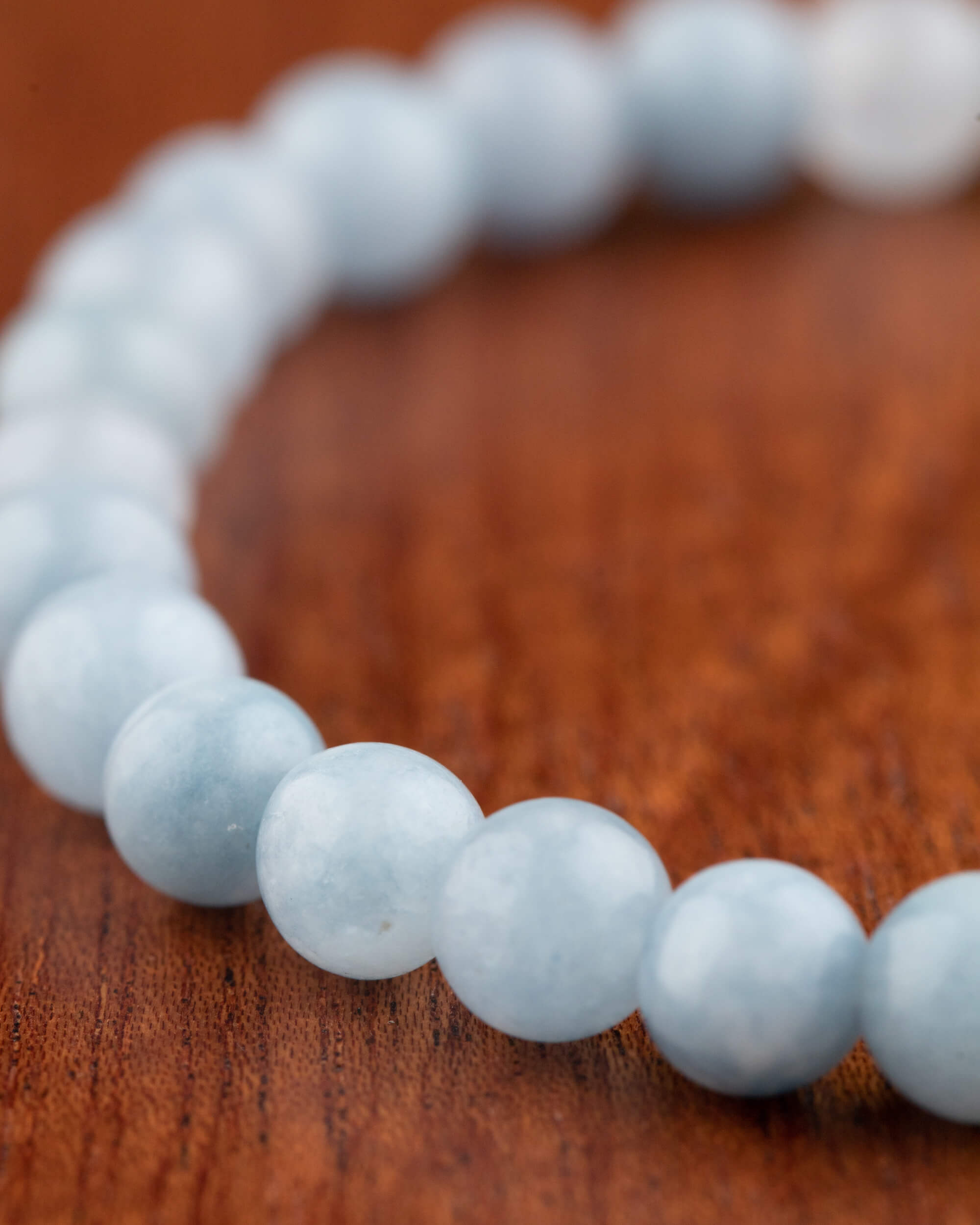 Pulsera de Aguamarina 6 mm - Voz Fluida y Calma