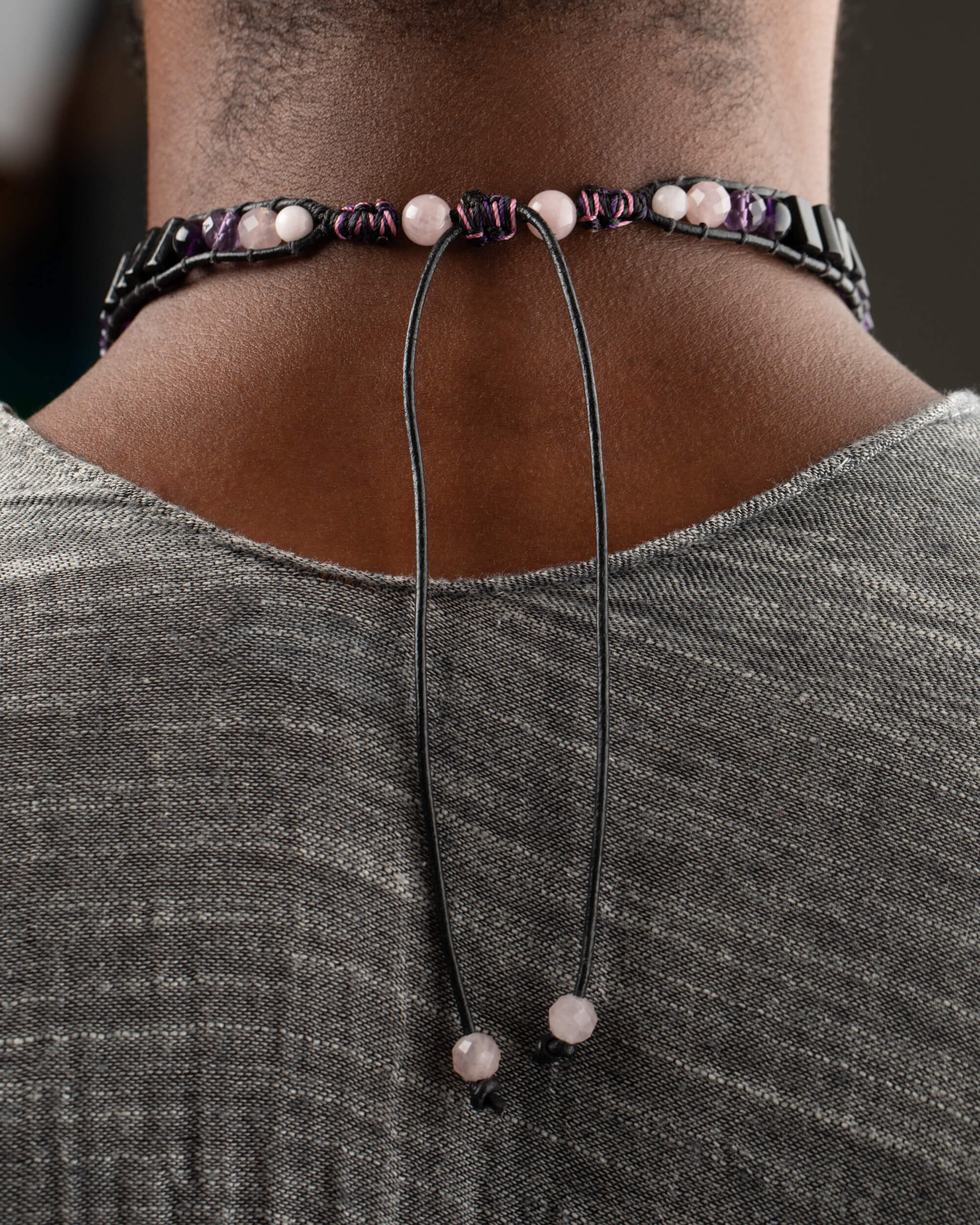 Collar Lunarium Ajustable - Refugio Lunar y Calma (Citrino y Piedra Luna)