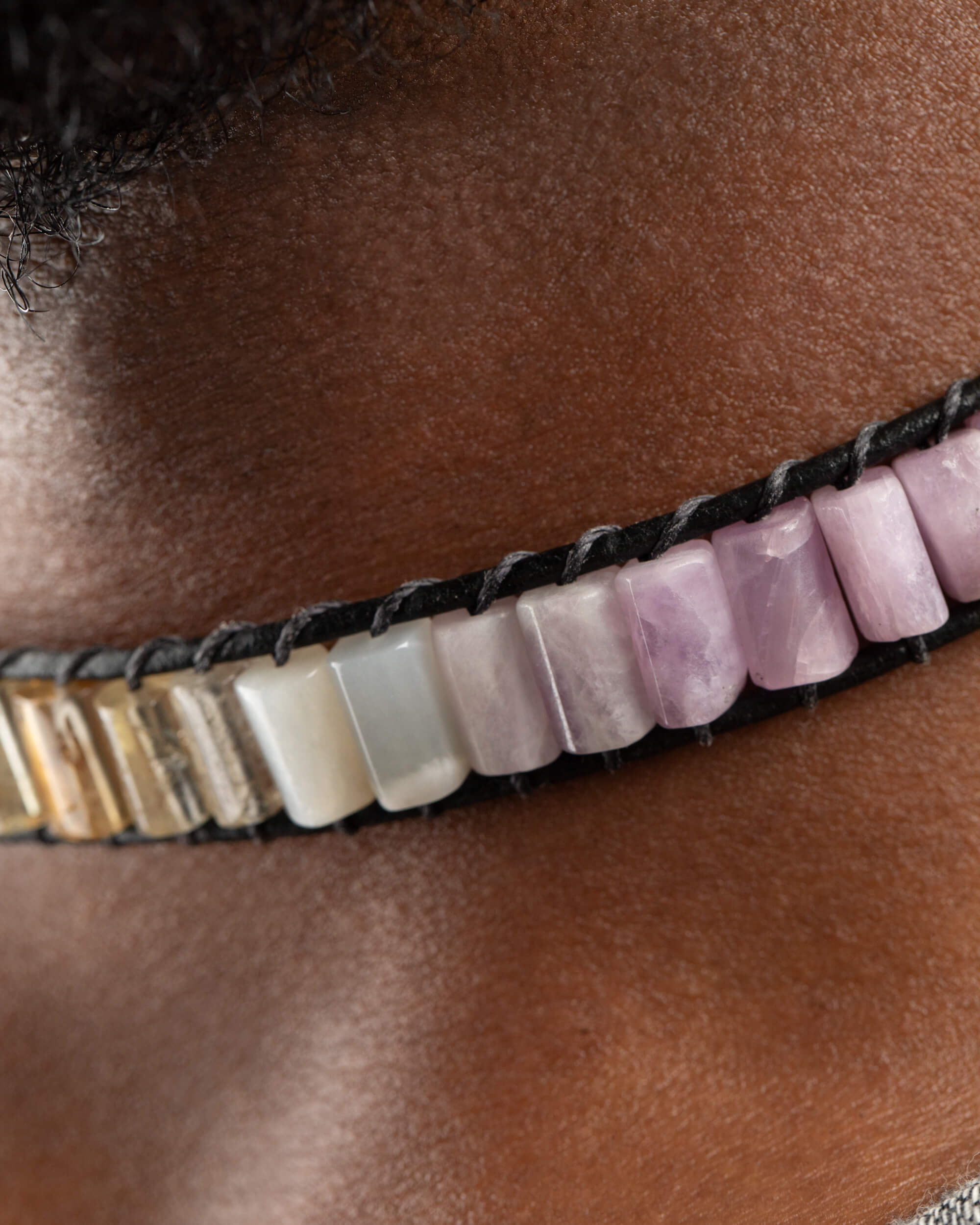 Collar Lunarium Ajustable - Refugio Lunar y Calma (Citrino y Piedra Luna)