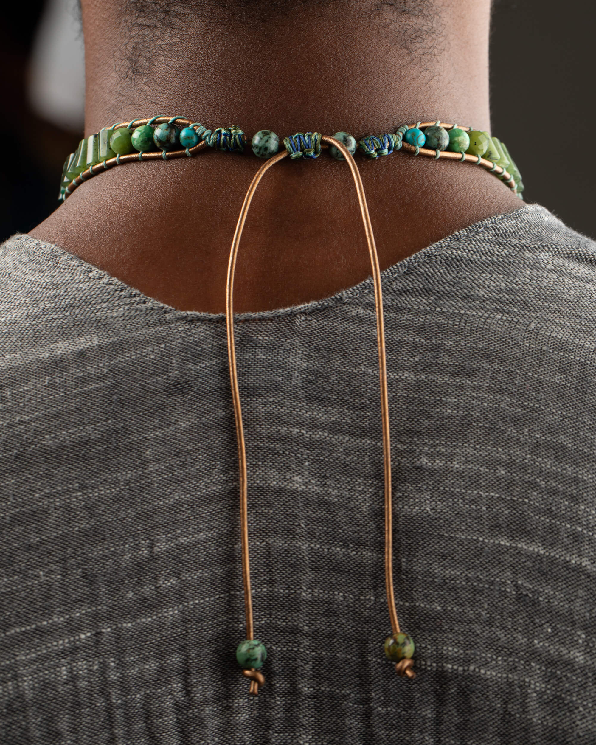 Collar Pleiades Ajustable - Voz Sanadora y Verdad (Crisoprasa y Turquesa)