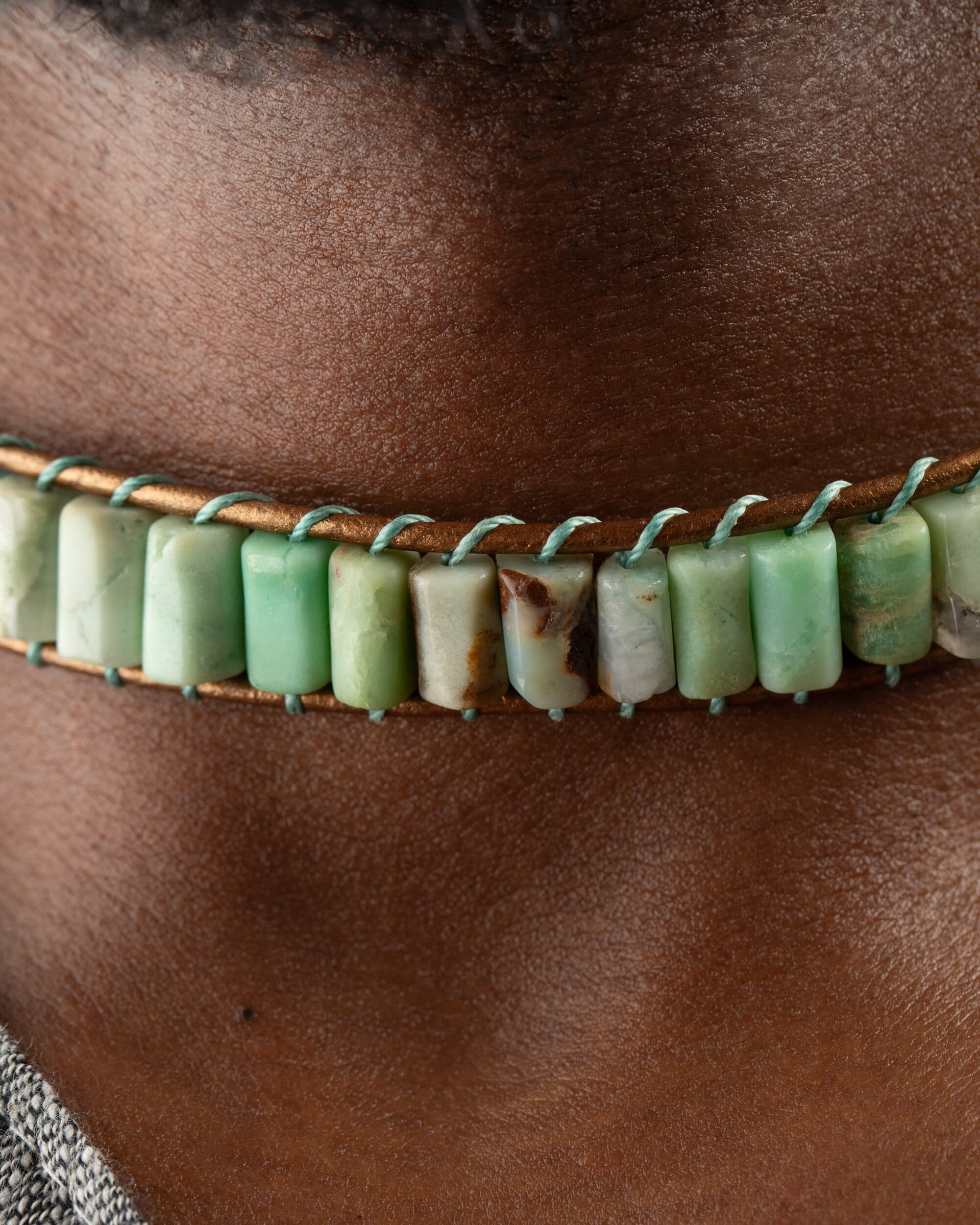 Collar Pleiades Ajustable - Voz Sanadora y Verdad (Crisoprasa y Turquesa)