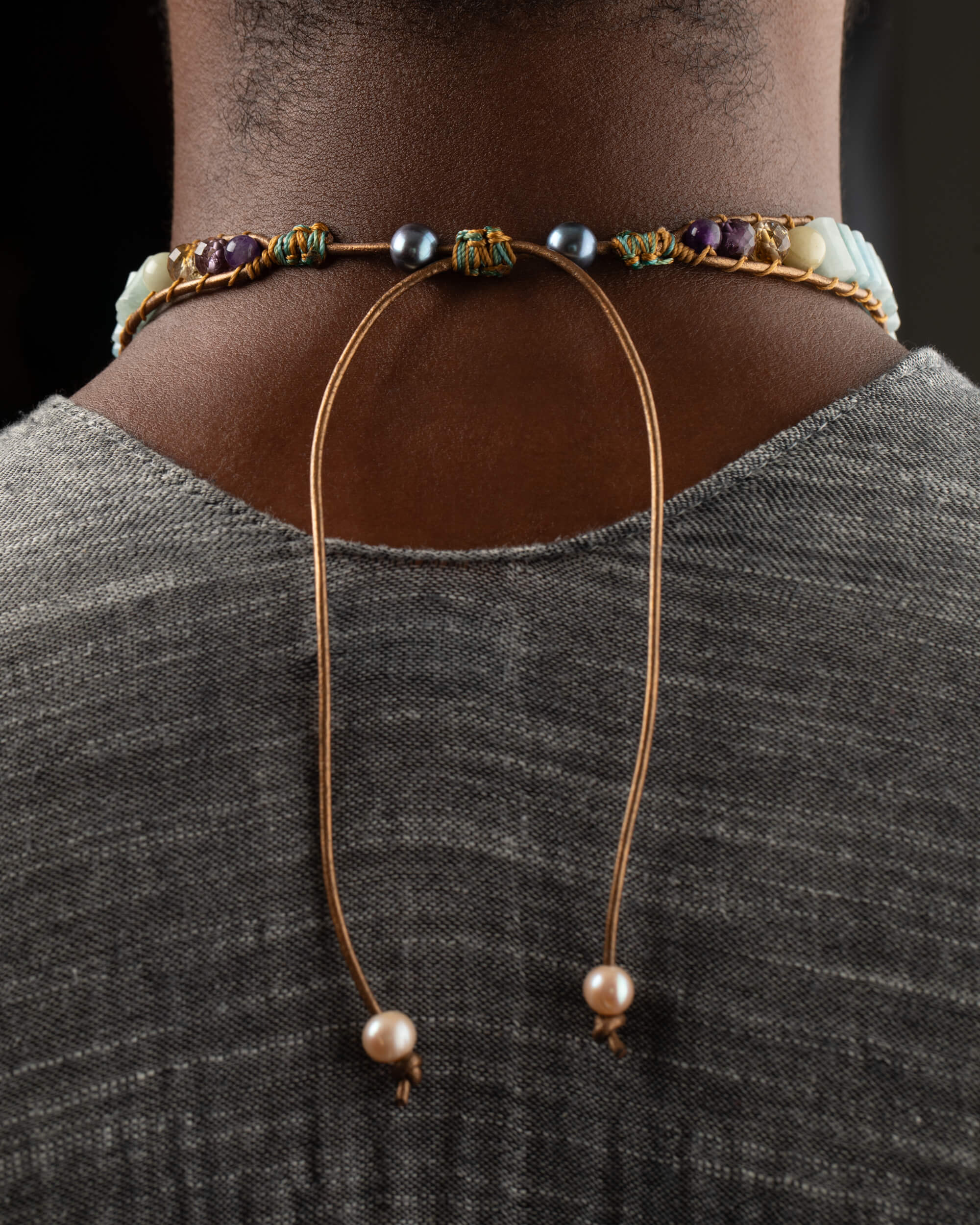 Collar Supernova Ajustable - Expansión Amorosa y Luz (Amatista y Morganita)