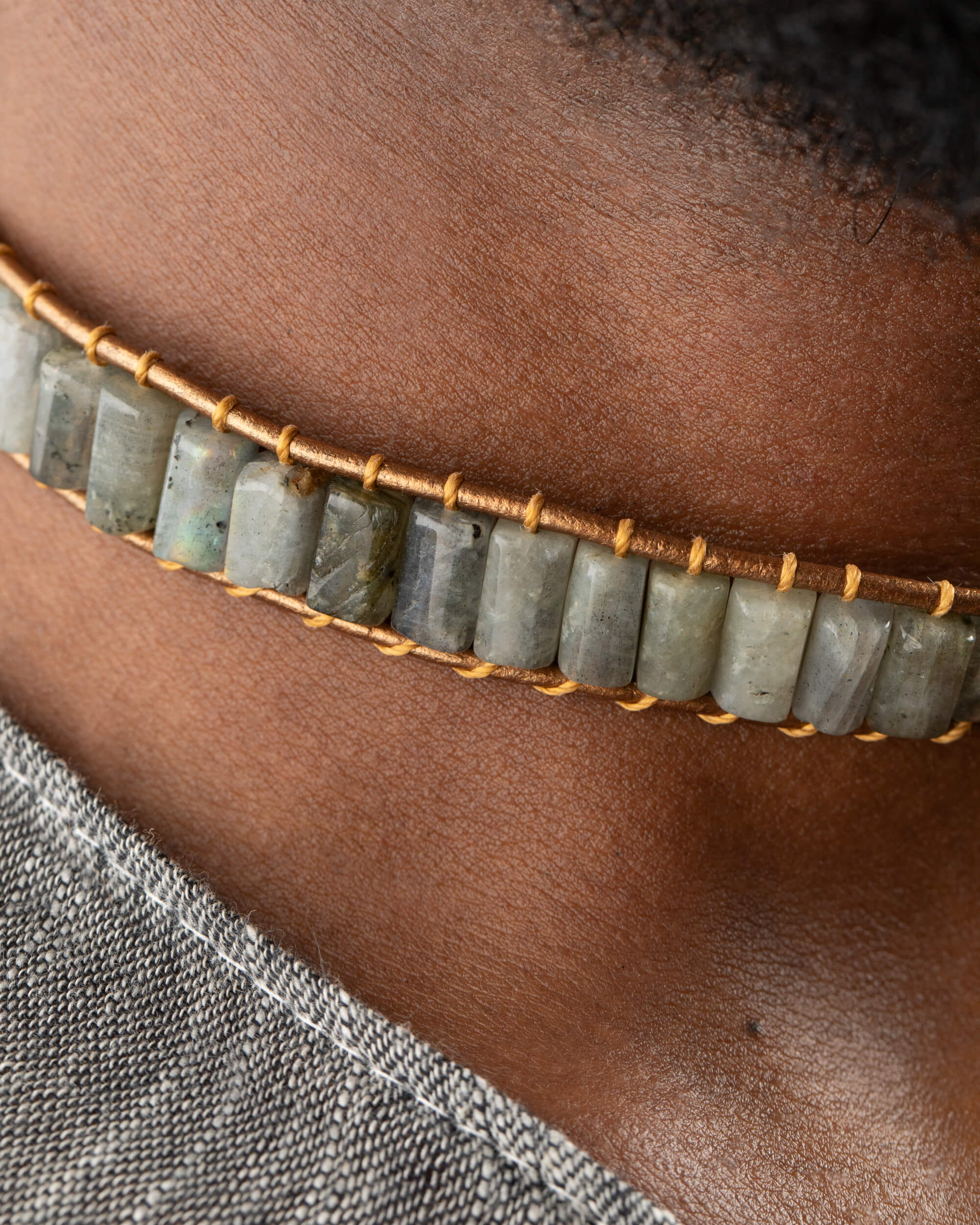 Collar Nebulae Ajustable - Velo Estelar e Intuición (Labradorita)