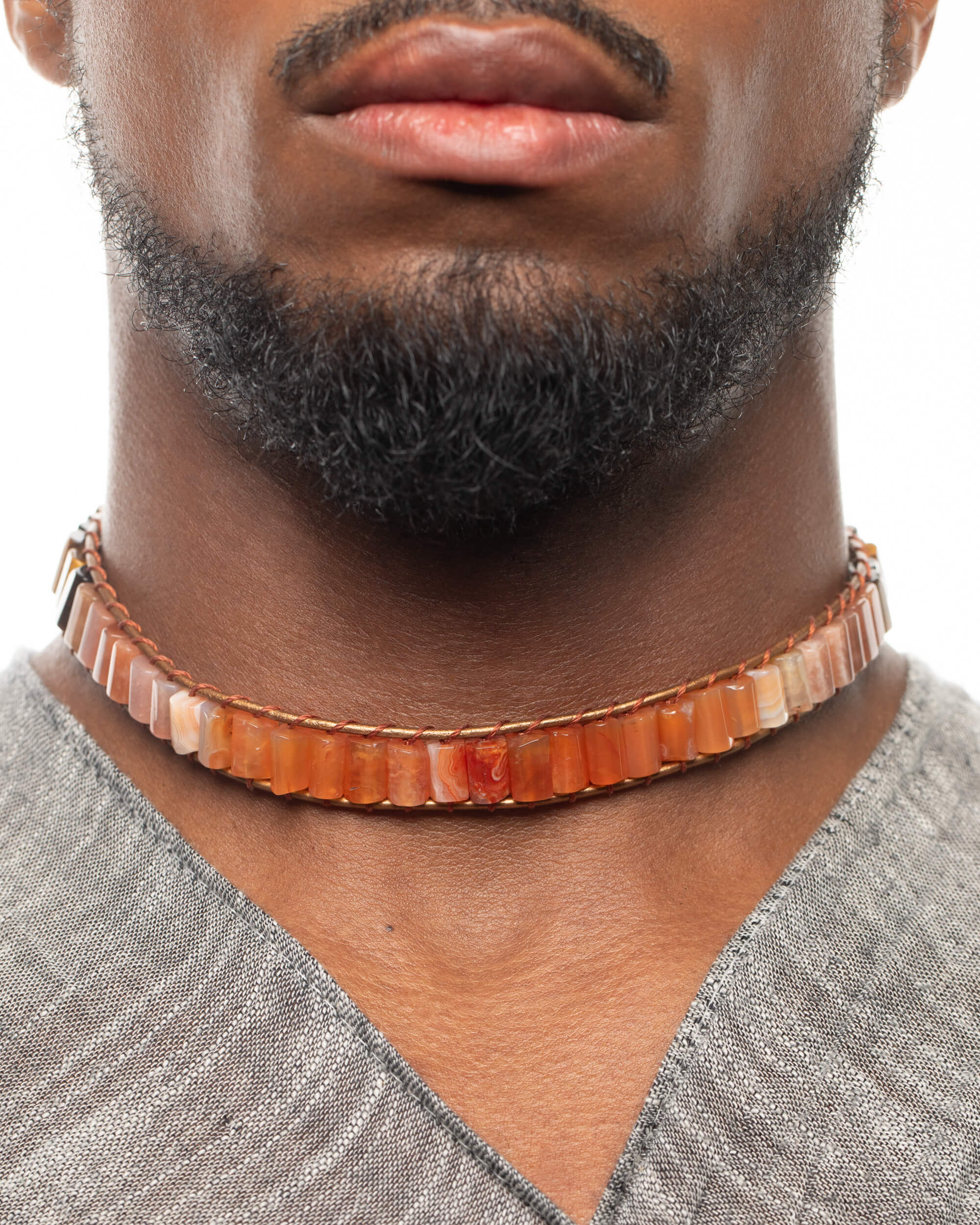 Collar Helios Ajustable - Fuego Gozoso y Vitalidad (Cornalina y Piedra Sol)