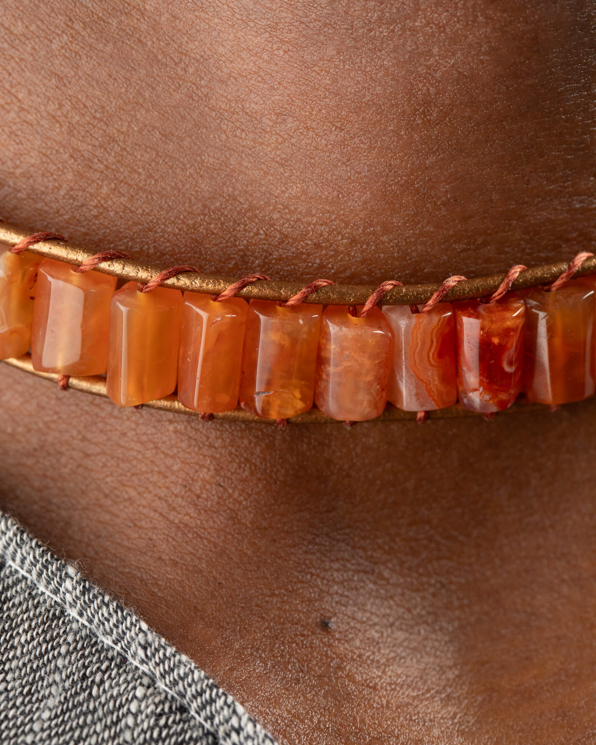 Collar Helios Ajustable - Fuego Gozoso y Vitalidad (Cornalina y Piedra Sol)