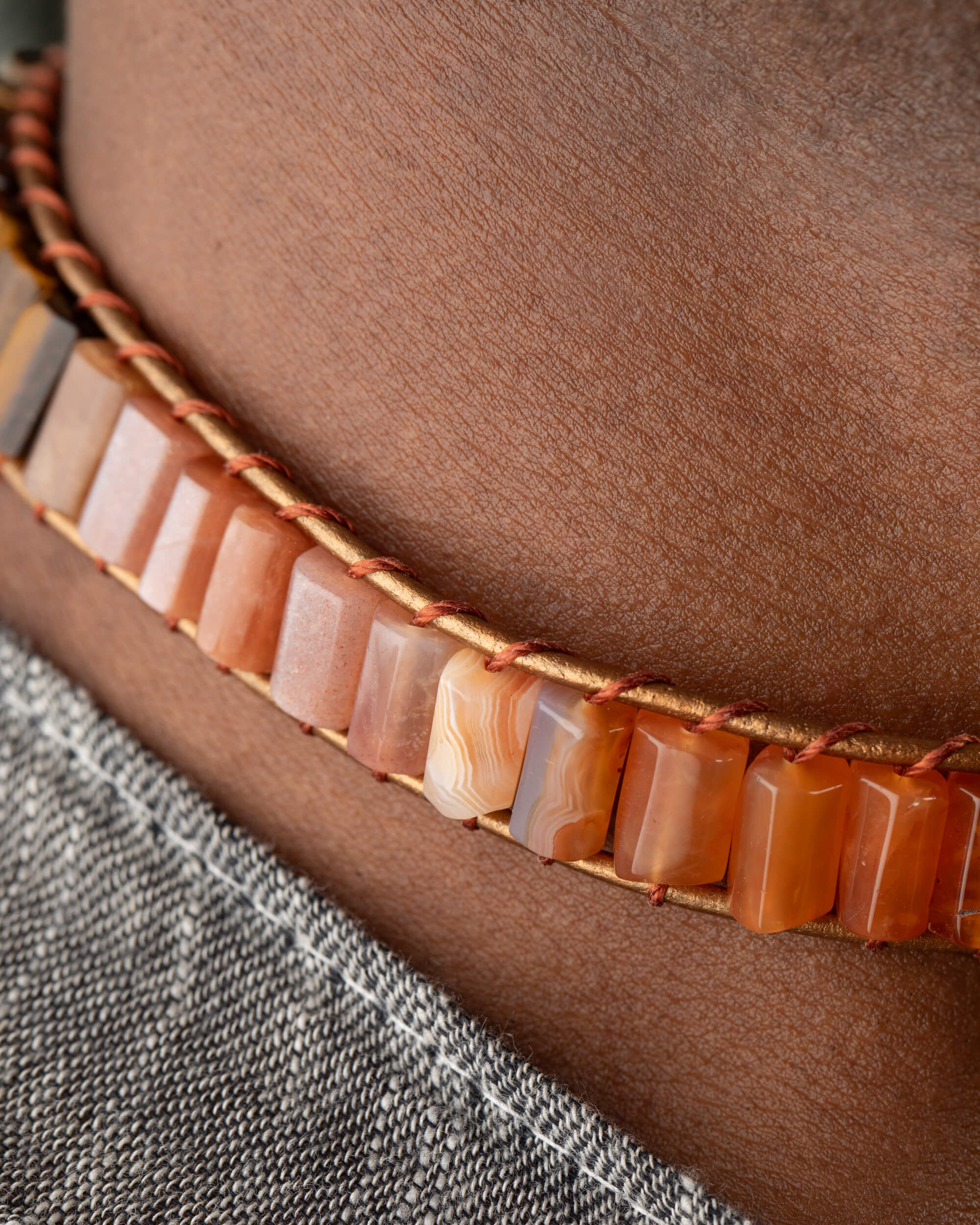 Collar Helios Ajustable - Fuego Gozoso y Vitalidad (Cornalina y Piedra Sol)