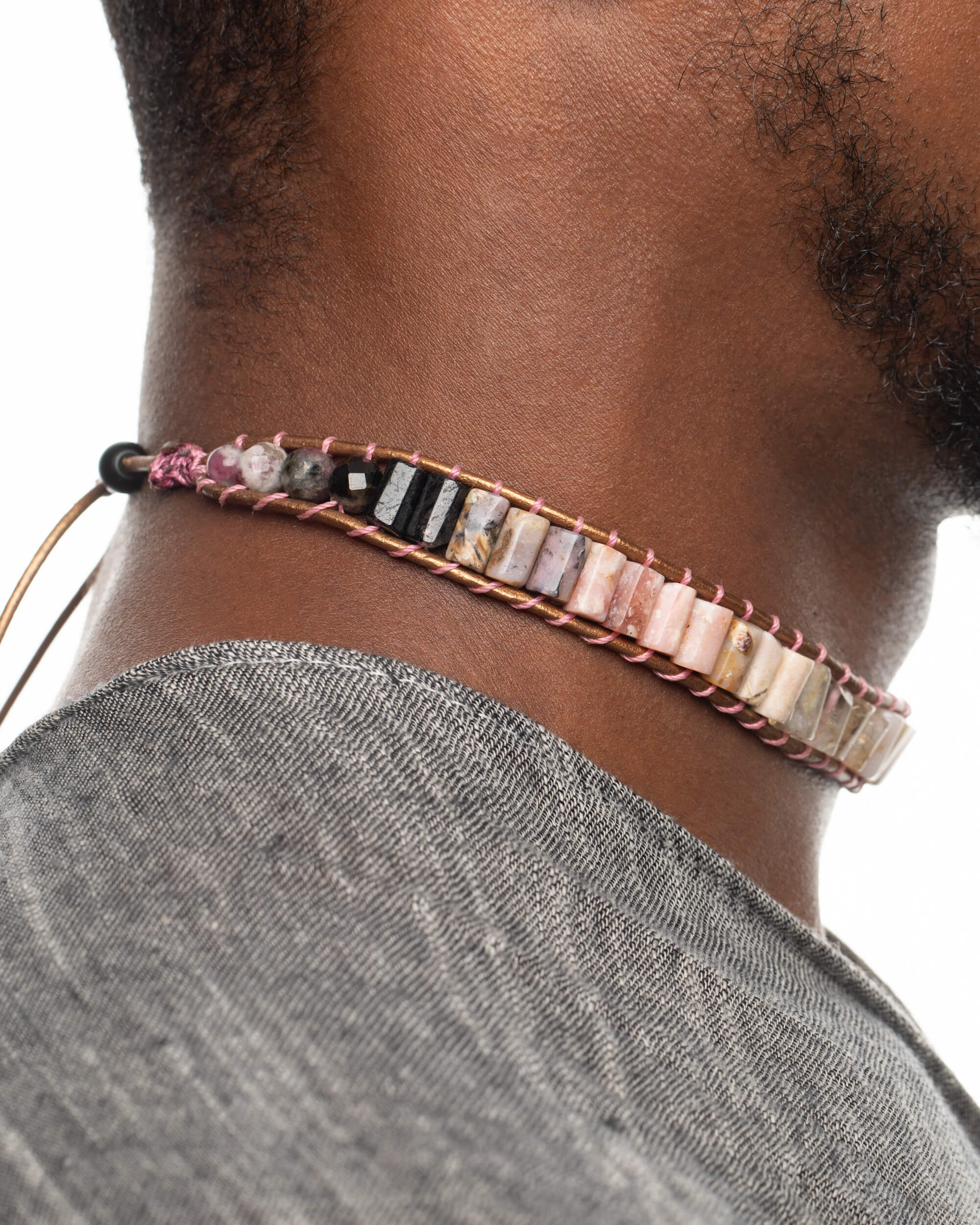 Collar Aurorium Ajustable - Amor Protegido y Dignidad (Ópalo Rosa y Citrino)