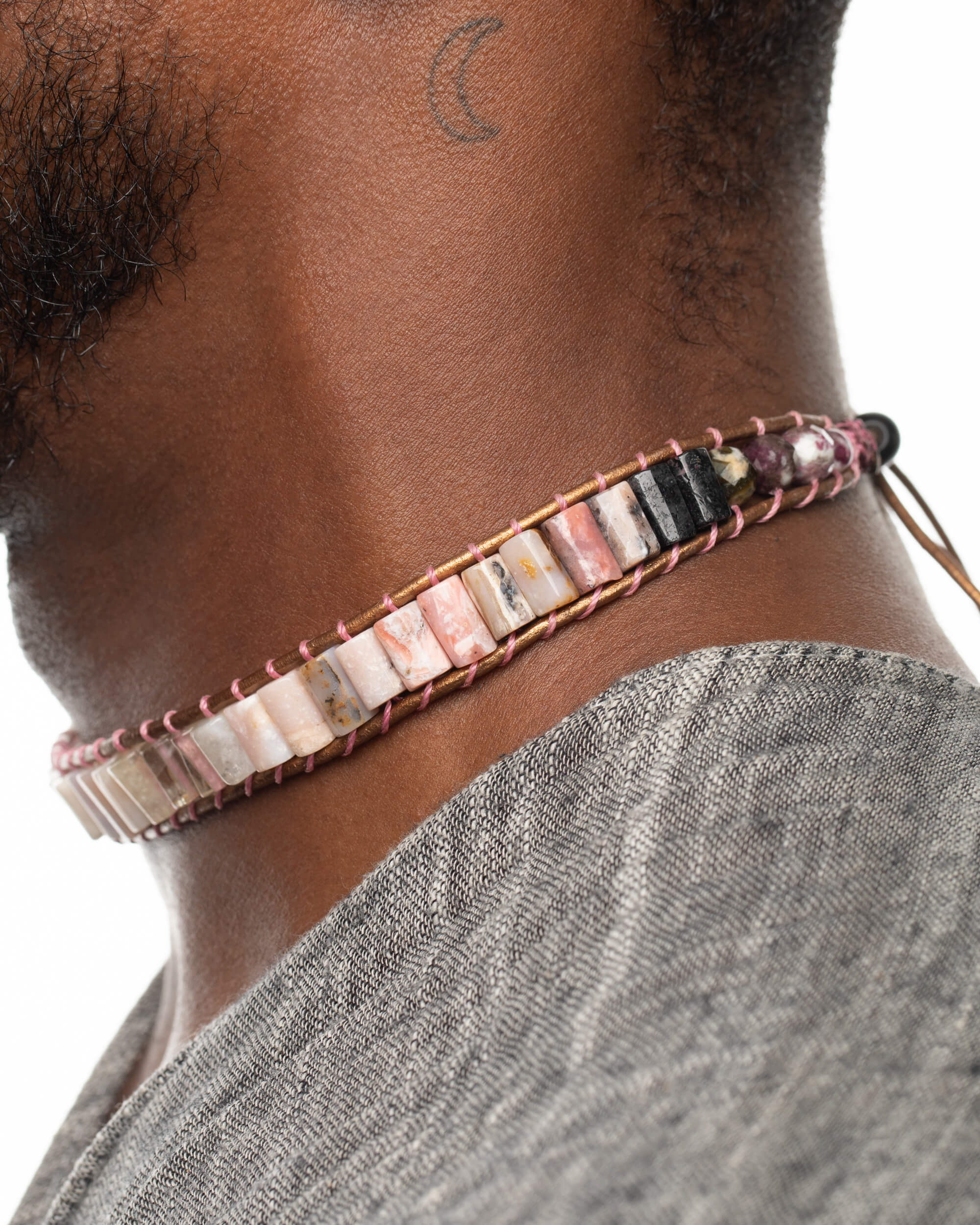 Collar Aurorium Ajustable - Amor Protegido y Dignidad (Ópalo Rosa y Citrino)